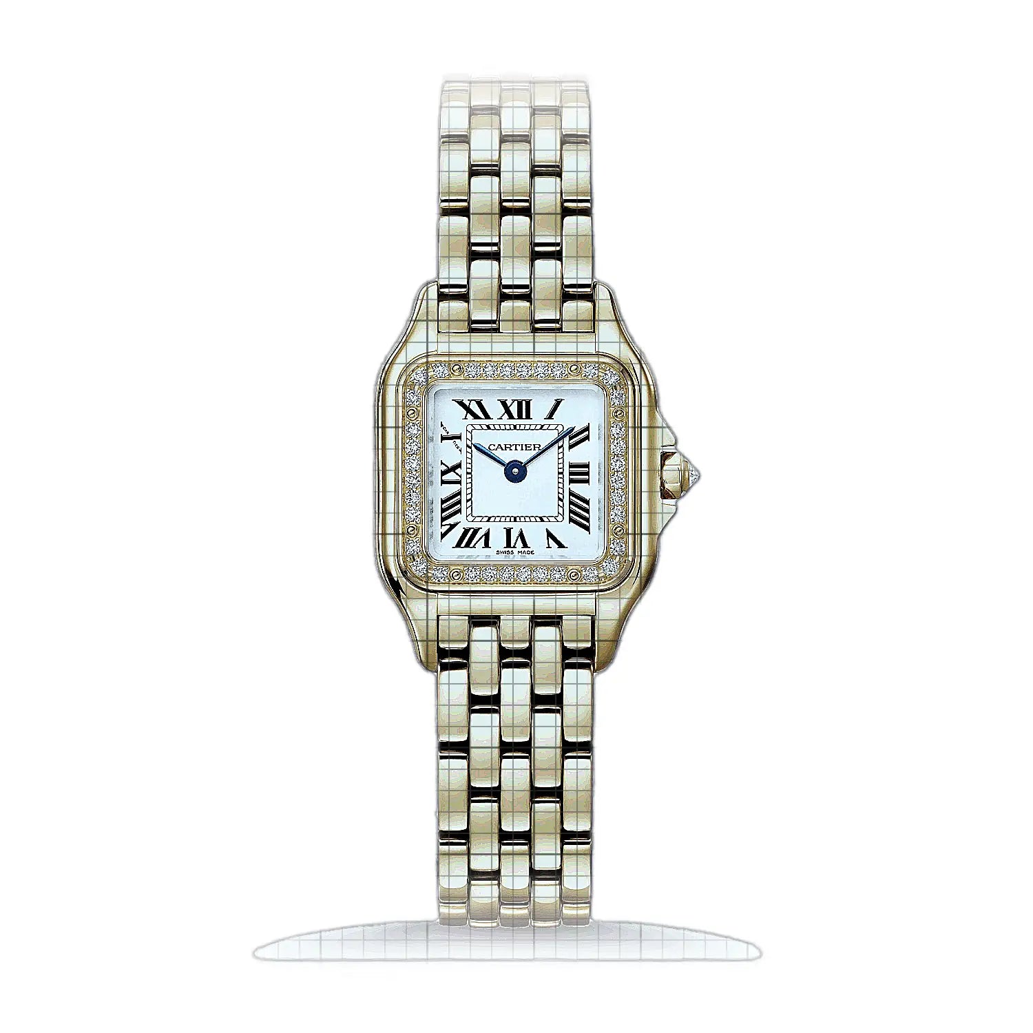 Cartier Panthère de Cartier kleines Modell WJPN0086 Silver Dial Yellow gold 22mm Watch