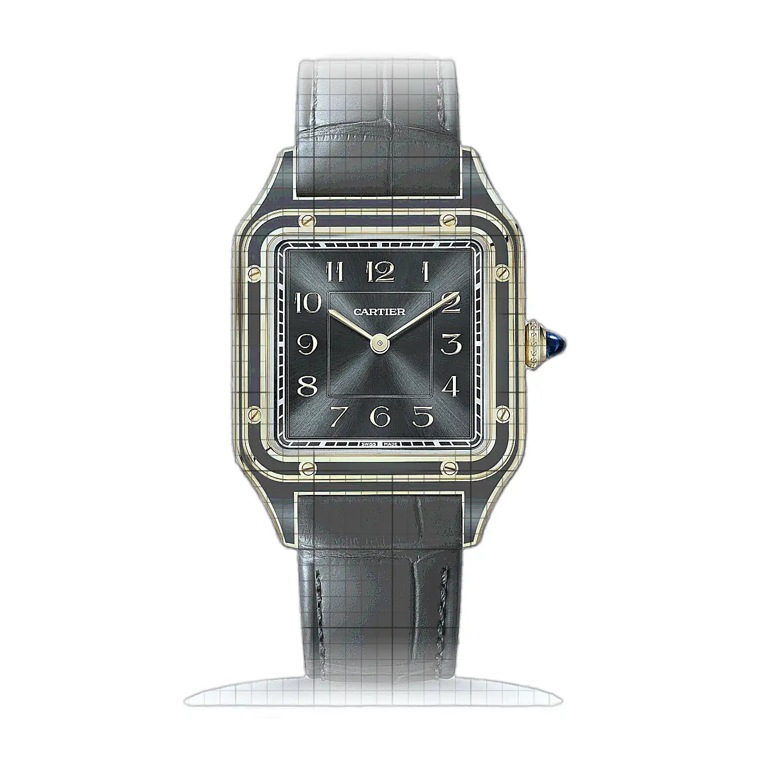 Cartier Santos-Dumont WGSA0097 Grey Dial Yellow gold 31mm Watch