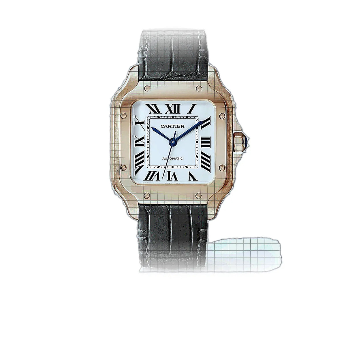 Montre Cartier Santos WGSA0028 à cadran argenté Or rose, 35 mm