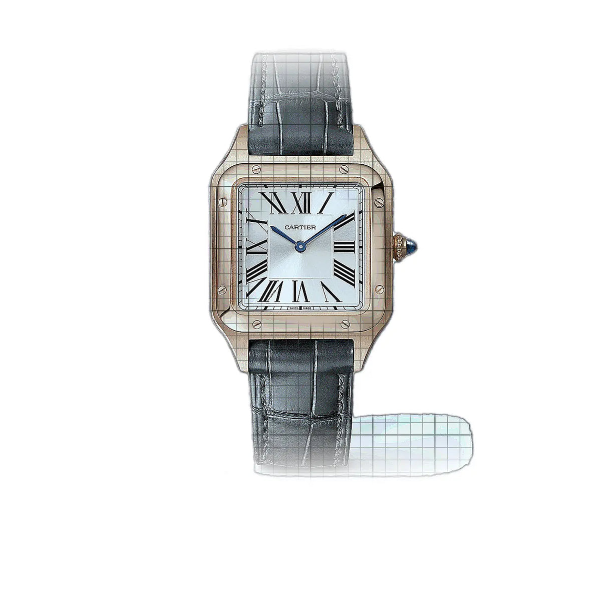 Montre Cartier Santos WGSA0117 à cadran argenté Or rose, 38 mm
