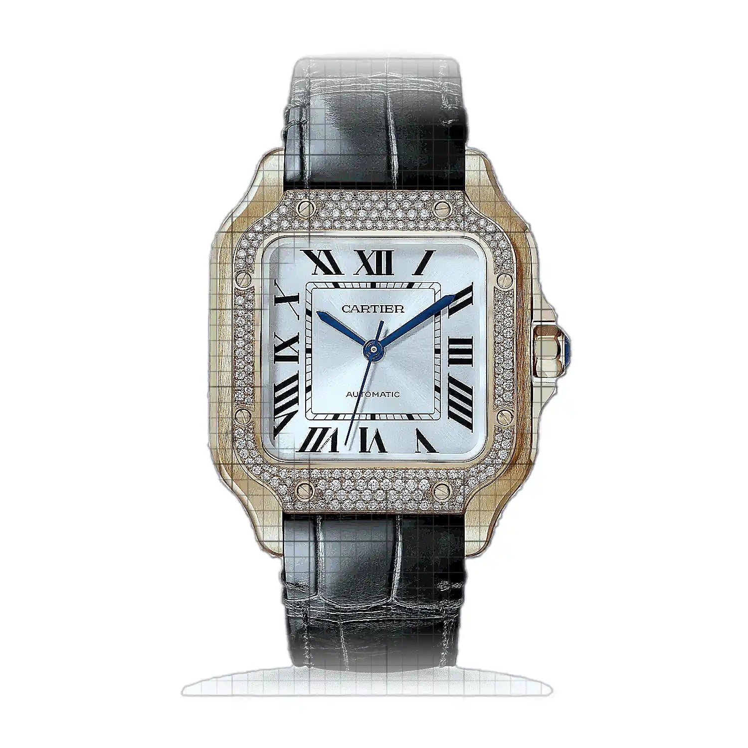 Cartier Santos de Cartier WJSA0012 Silver Dial Rose gold 35mm Watch
