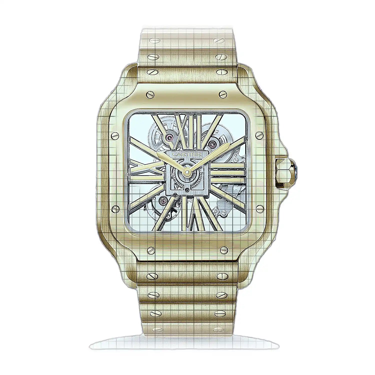 Cartier Santos de Cartier Skeletonized WHSA0042 Skeleton Dial Yellow gold 40mm Watch