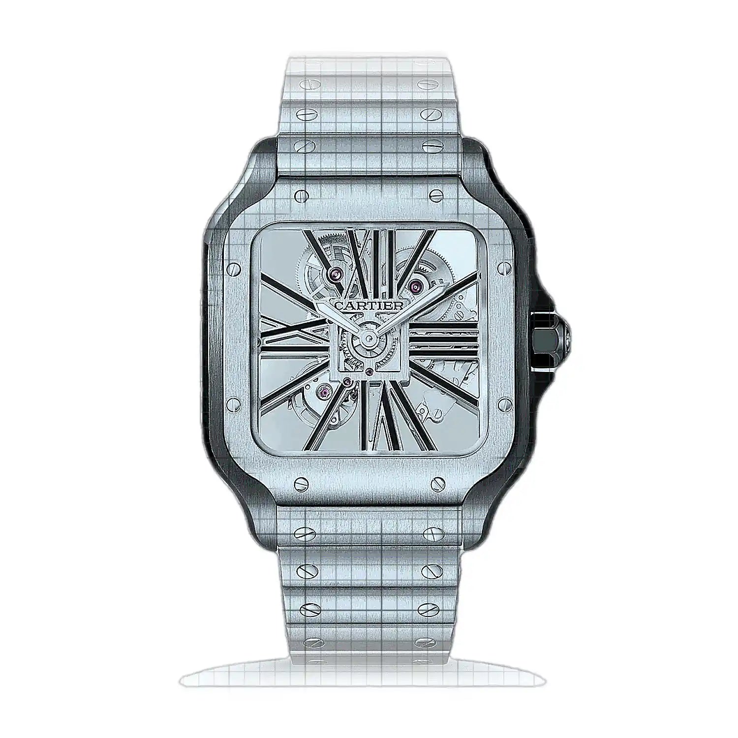 Cartier Santos de Cartier skeletonized WHSA0027 Skeleton Dial Stainless steel 40mm Watch