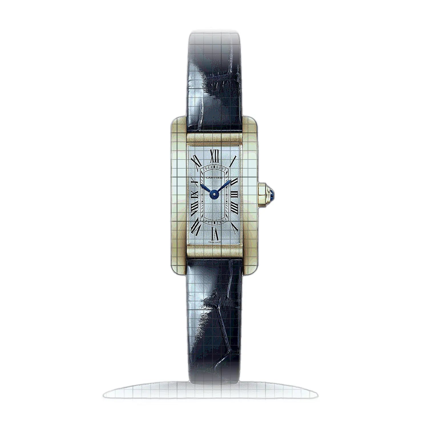 Cartier Tank Americaine Mini-Modell WGTA0298 Silver Dial Yellow gold 15mm Watch
