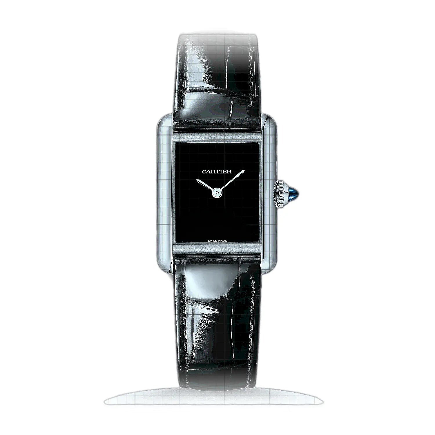 Cartier Tank Must Kleines Modell WSTA0071 Black Dial Stainless steel 22mm Watch