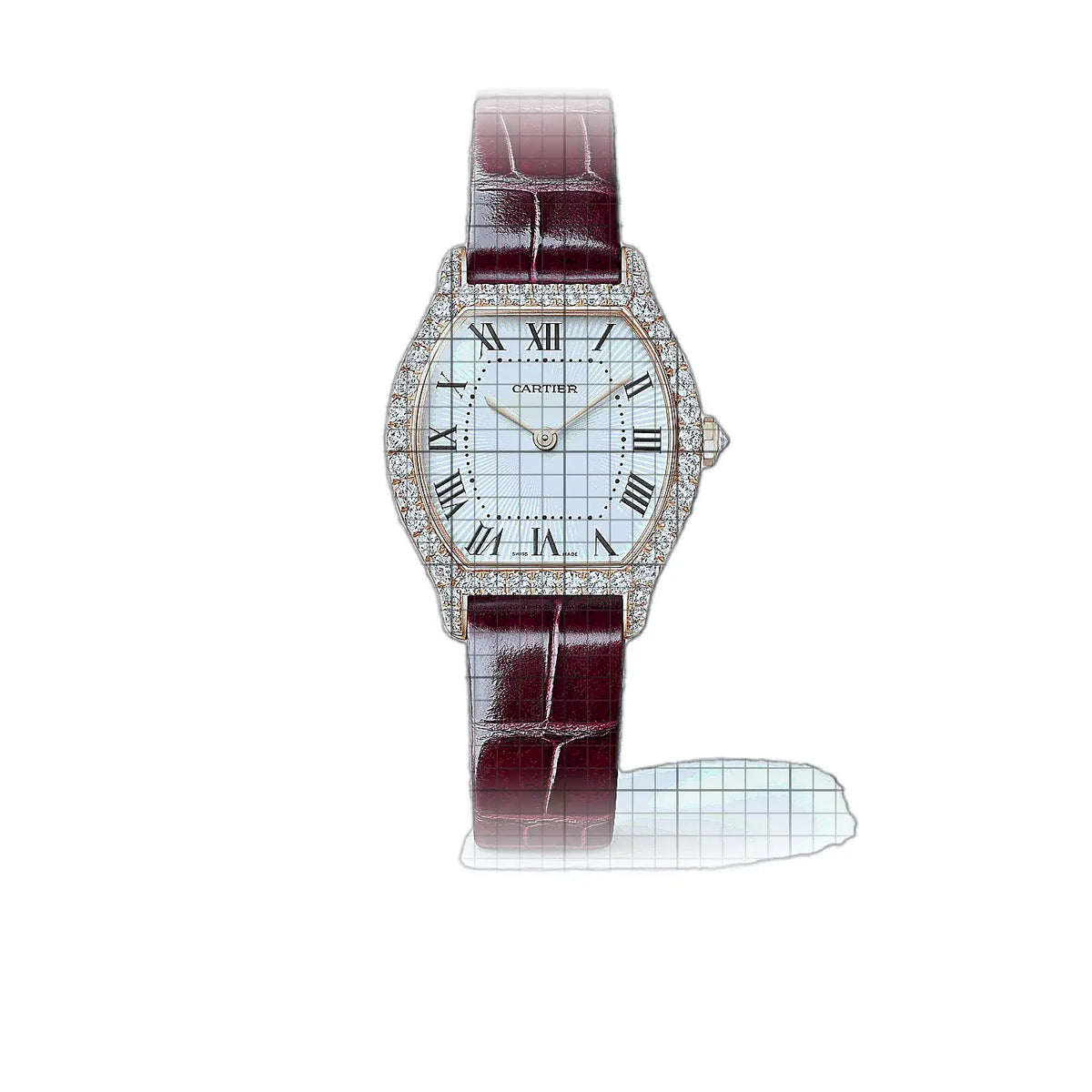 Montre Cartier Tortue WJT0012 Blanc Cadran Or rose 33 mm