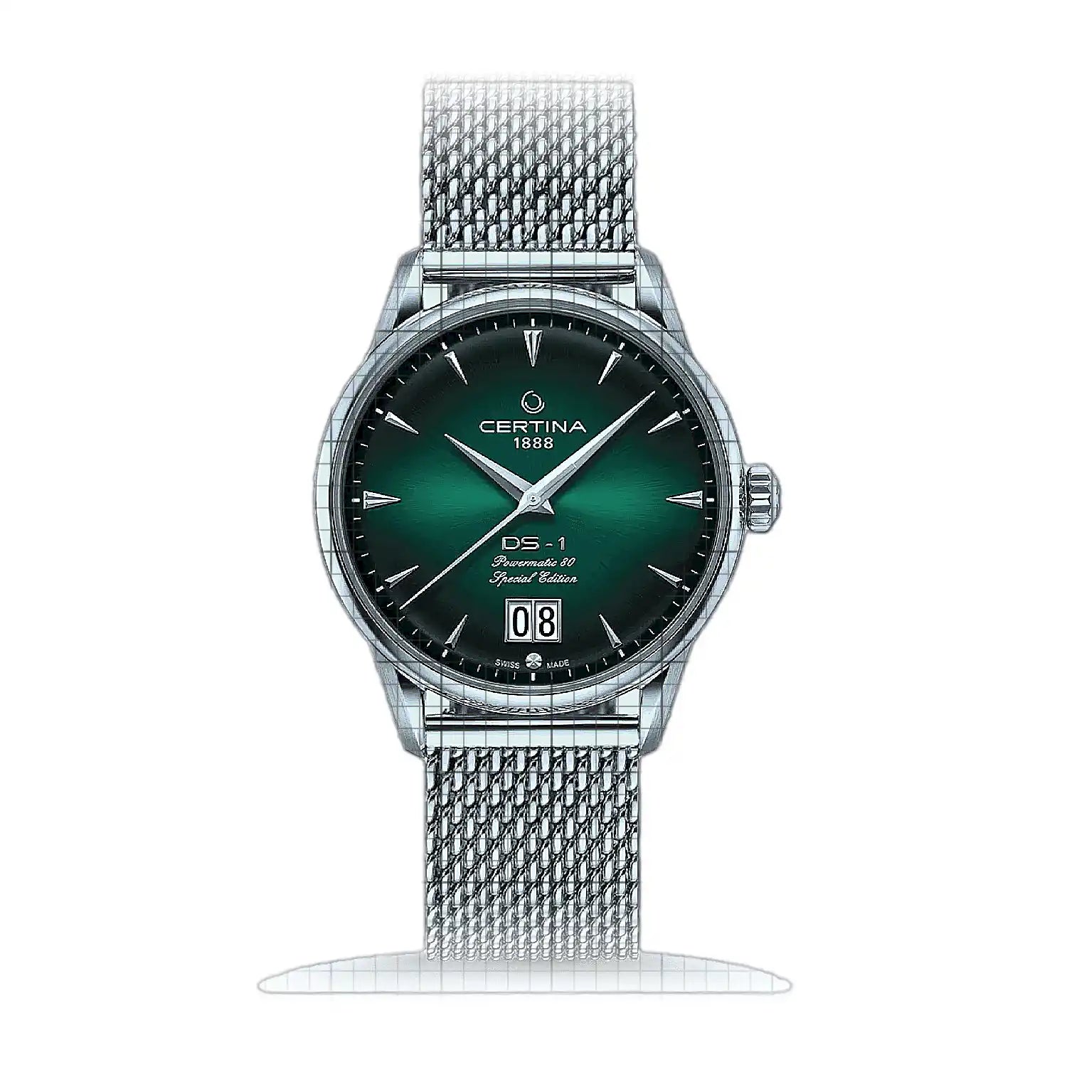 Certina DS-1 Big Date Powermatic 80 Special Edition C029.426.11.091.60 Green Dial Stainless steel 41mm Watch