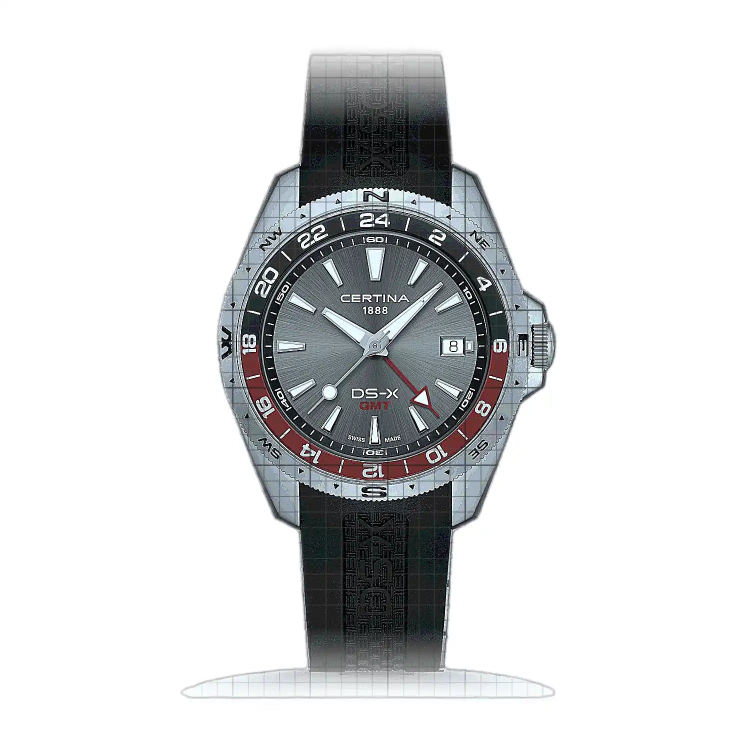 Certina DS-X GMT C047.452.17.081.01 Grey Dial Stainless steel 41mm Watch