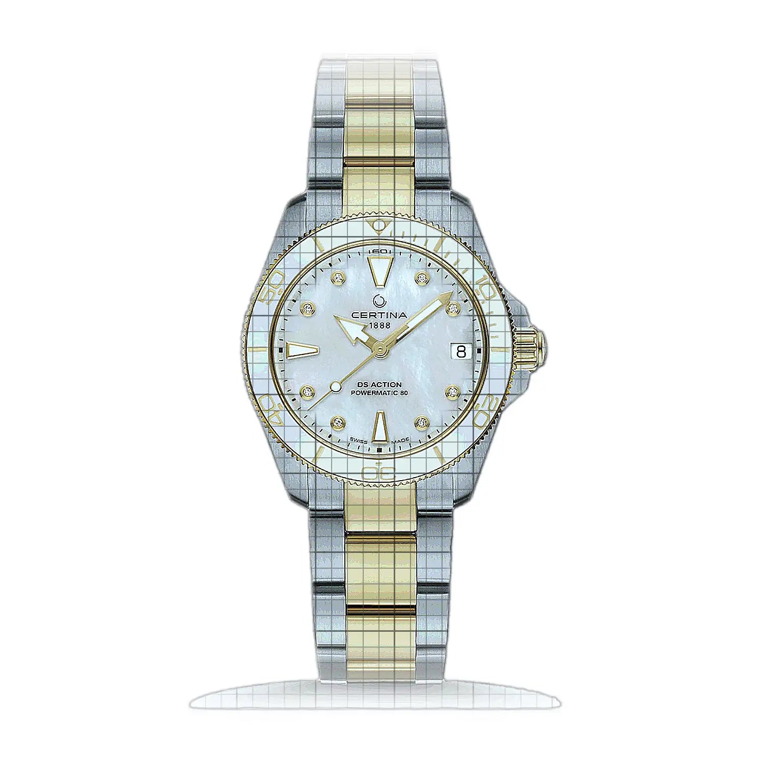 Certina DS Action C032.007.22.116.00 Mother of pearl Dial Stainless steel 35mm Watch