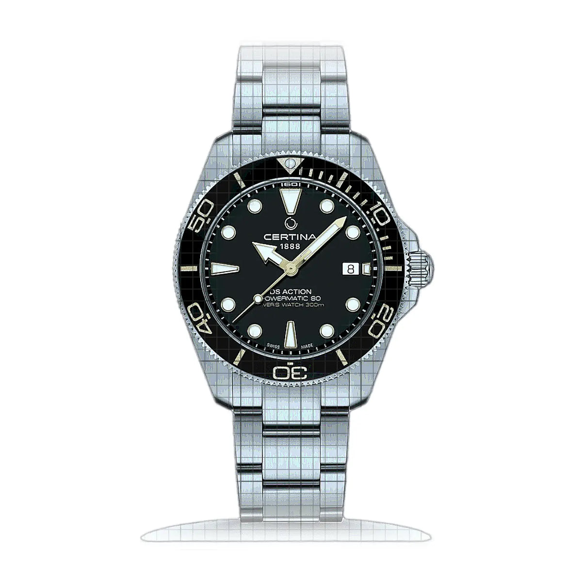 Certina DS Action dppelt Black Dial Stainless steel 40mm Watch