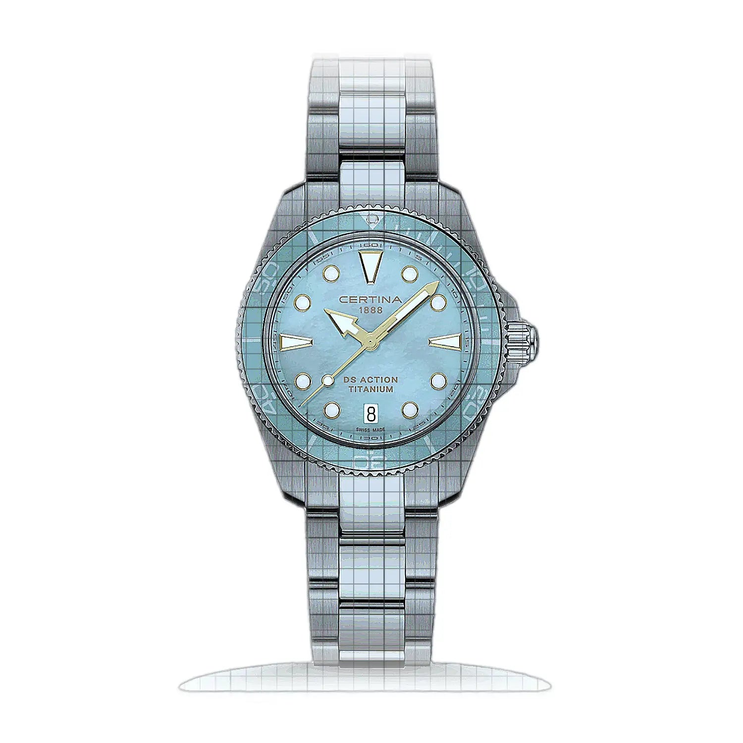 Certina DS Action 34.5 C048.210.44.131.00 Mother of pearl Dial Titanium 35mm Watch
