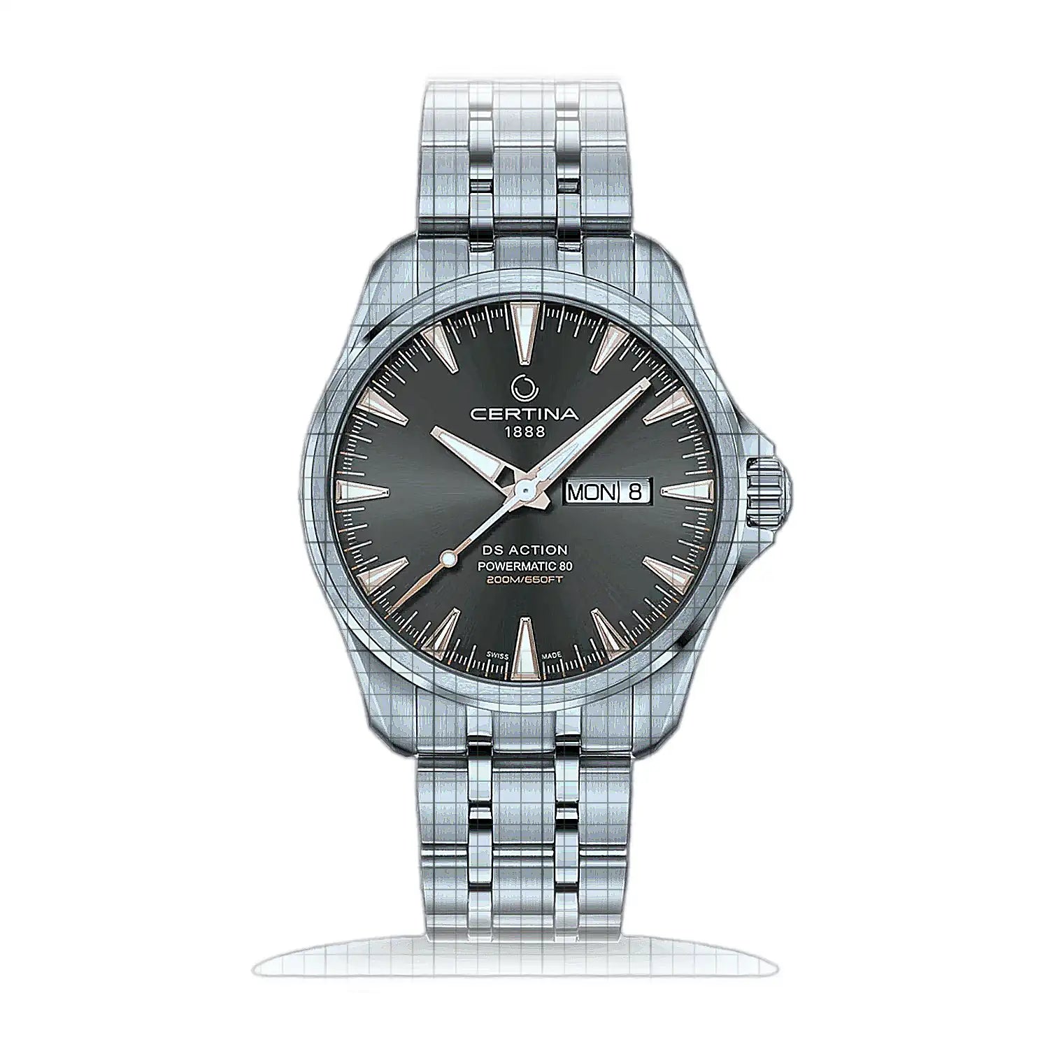 Certina DS Action Day-Date C032.430.11.081.01 Grey Dial Stainless steel 41mm Watch
