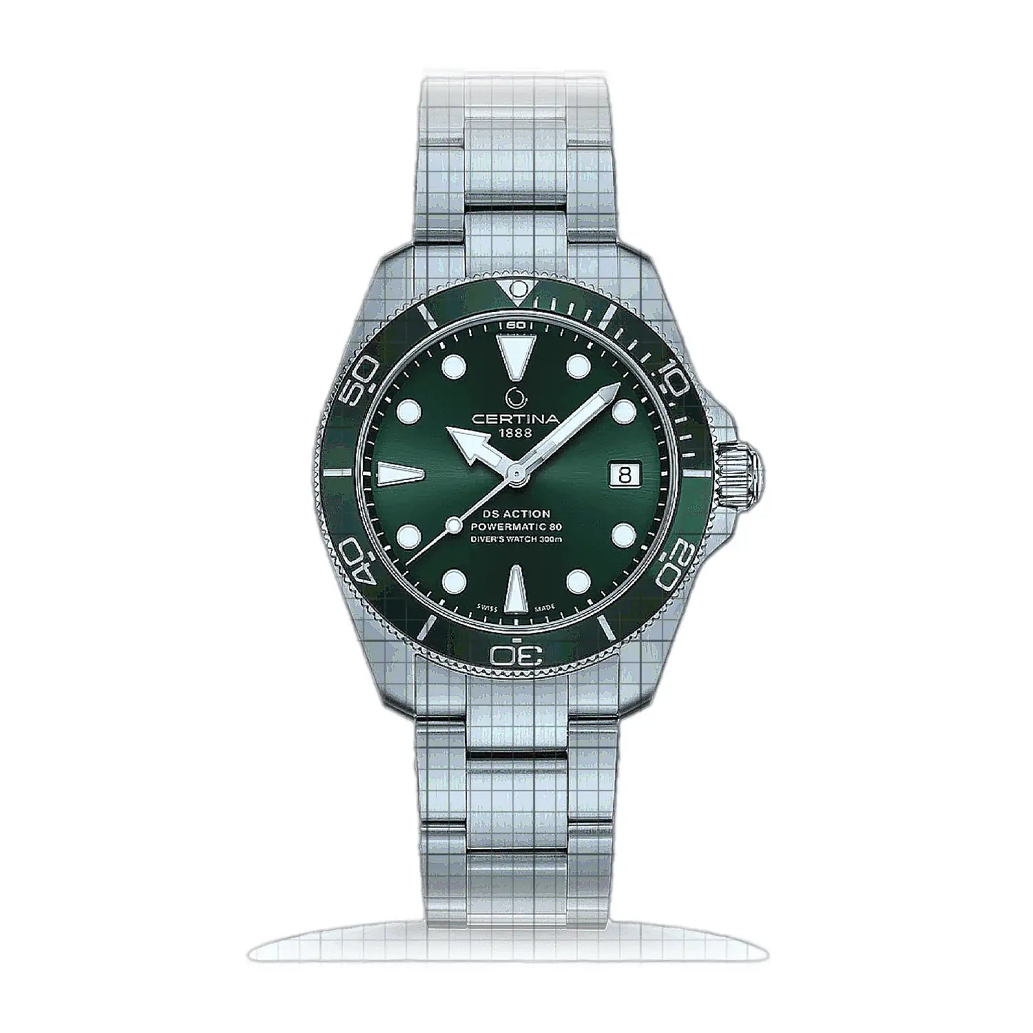 Certina DS Action Diver 38 mm C032.807.11.091.00 Green Dial Stainless steel 38mm Watch
