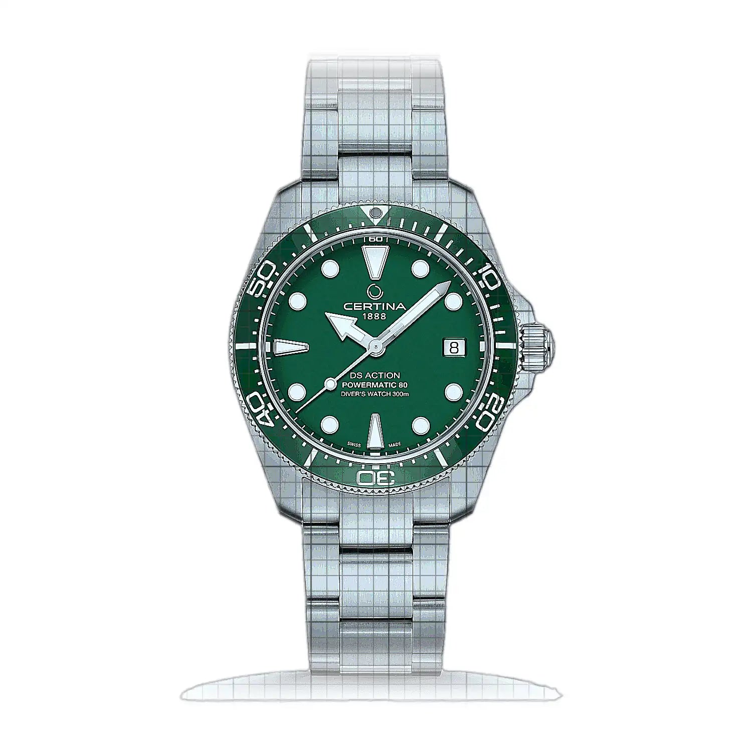 Certina DS Action Diver 38 mm Powermatic 80 C048.807.11.091.00 Green Dial Stainless steel 38mm Watch