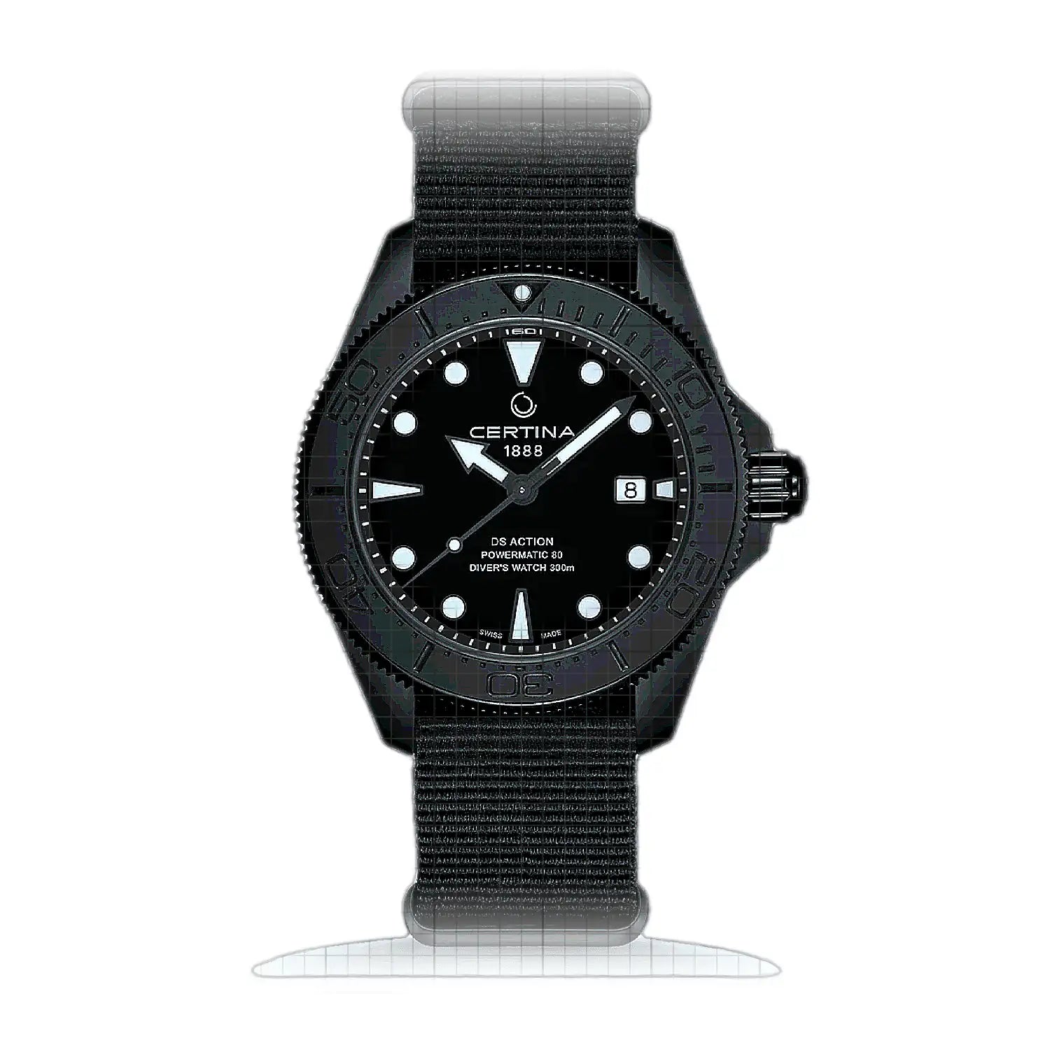 Certina DS Action Diver 43 mm Powermatic 80 C032.607.38.051.00 Black Dial Stainless steel 43mm Watch