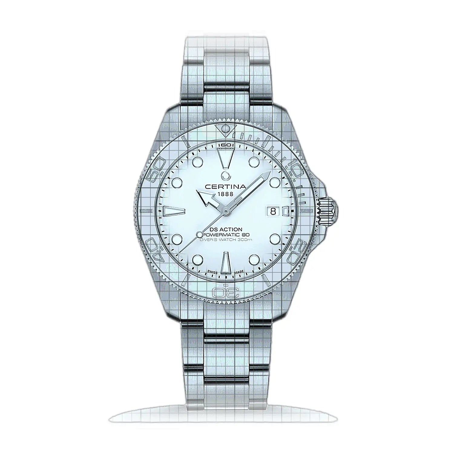 Certina DS Action Diver Powermatic 80 C048.407.11.011.00 White Dial Stainless steel 40mm Watch