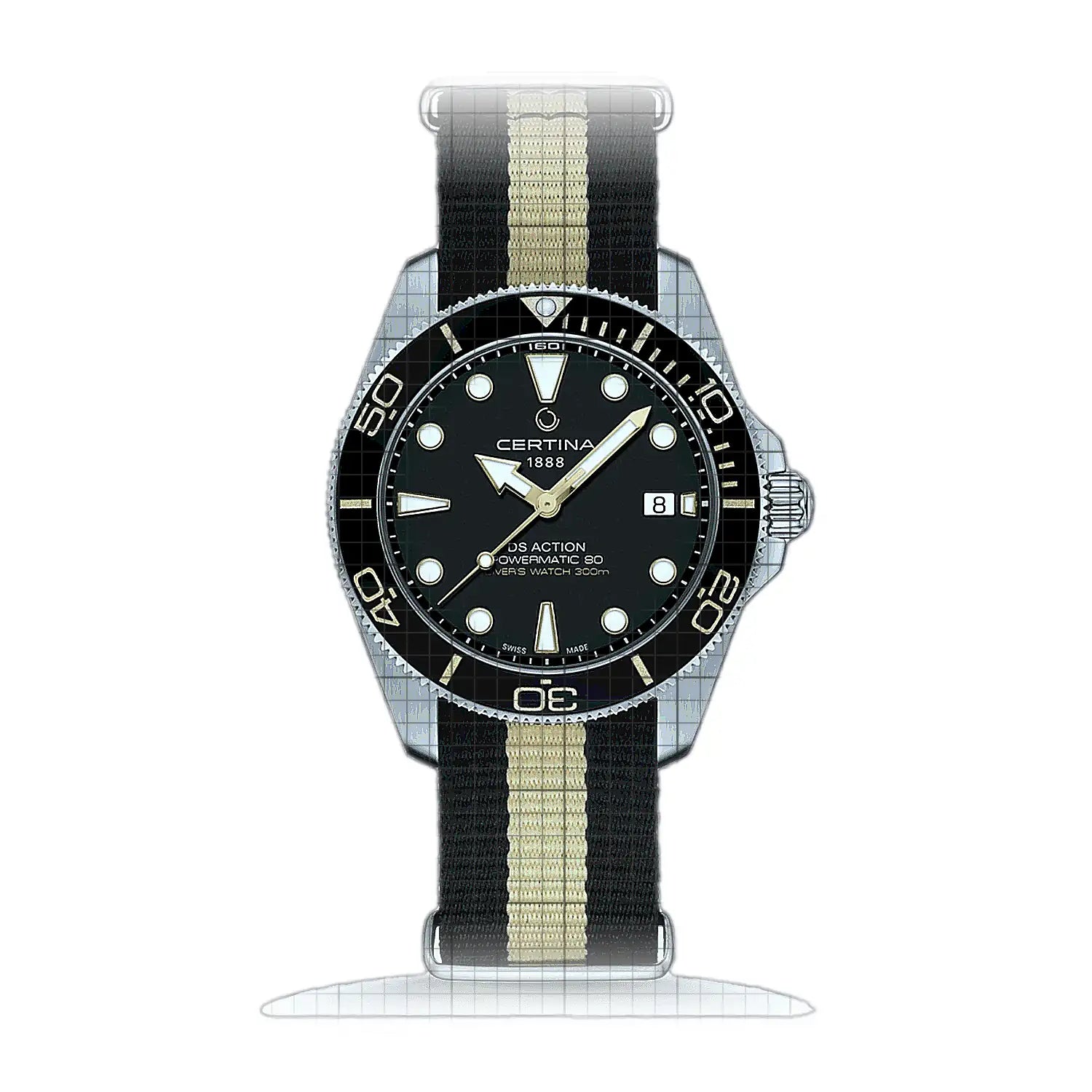 Certina DS Action Diver Powermatic 80 C048.407.18.051.01 Black Dial Stainless steel 40mm Watch