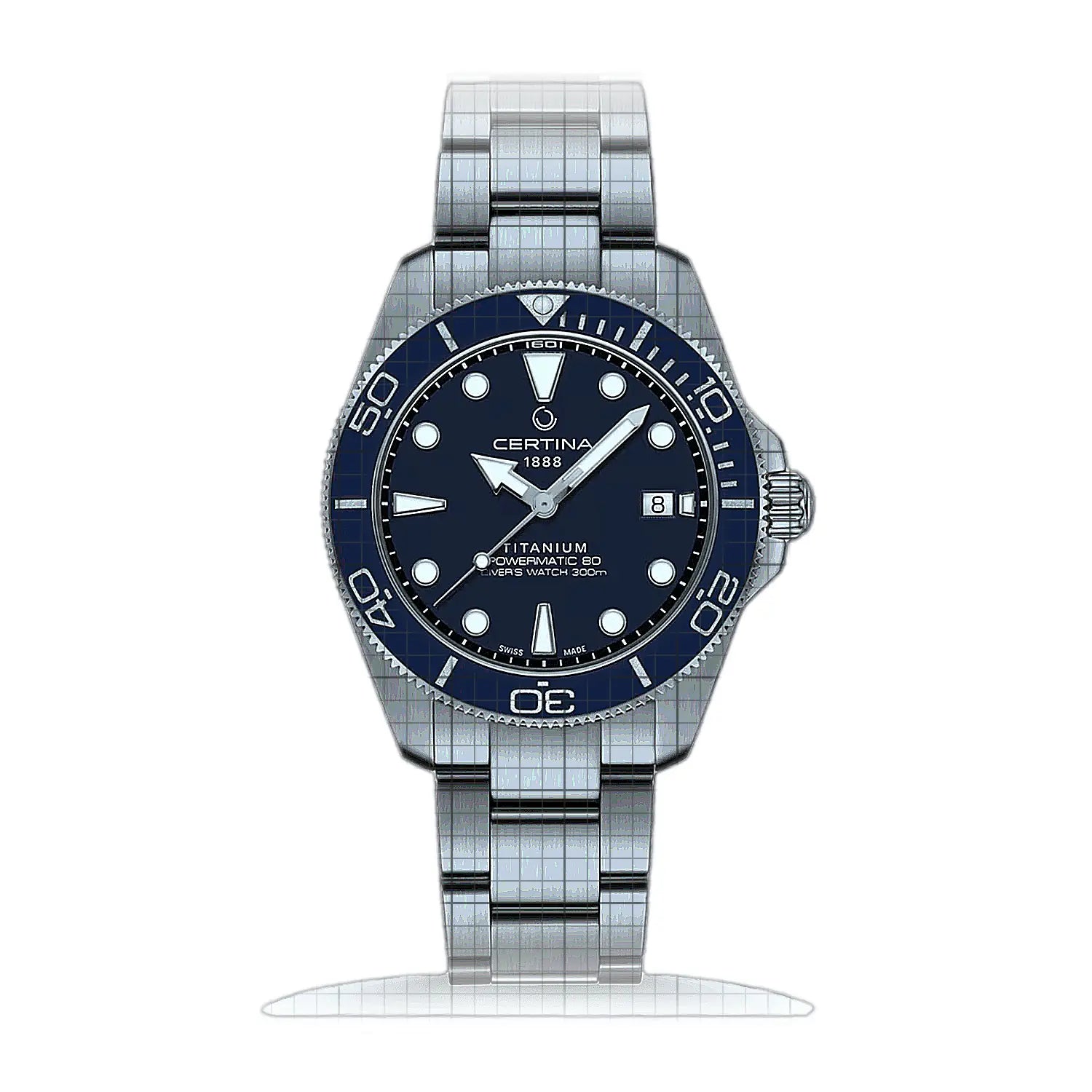 Certina DS Action Diver Powermatic 80 C048.407.44.041.00 Blue Dial Titanium 40mm Watch