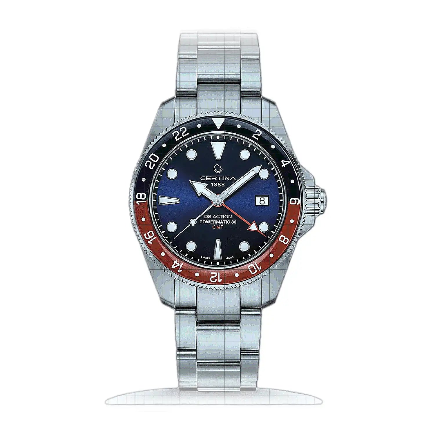 Certina DS Action GMT Powermatic 80 C032.929.11.041.00 Blue Dial Stainless steel 41mm Watch