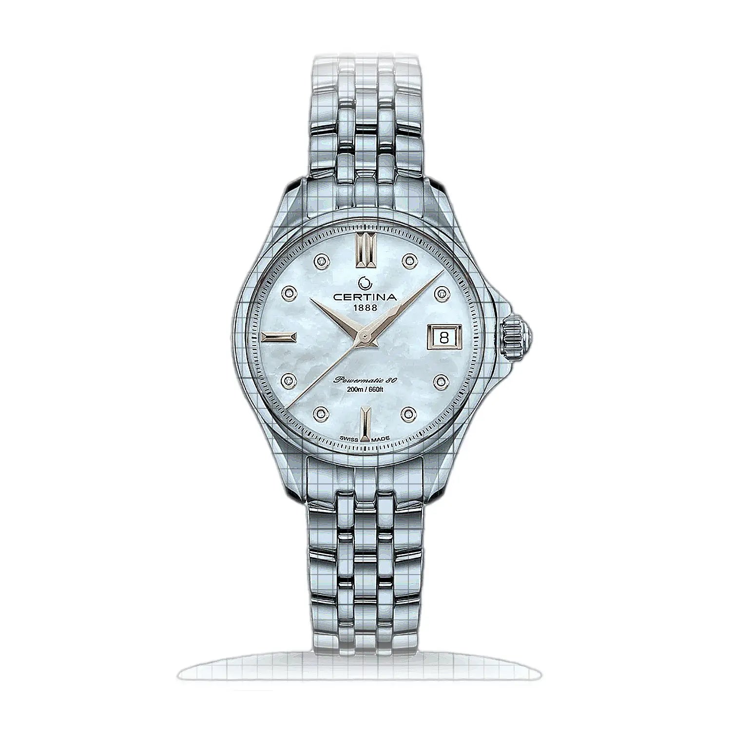 Certina DS Action Lady Powermatic 80 C032.207.11.116.00 Mother of pearl Dial Stainless steel 35mm Watch