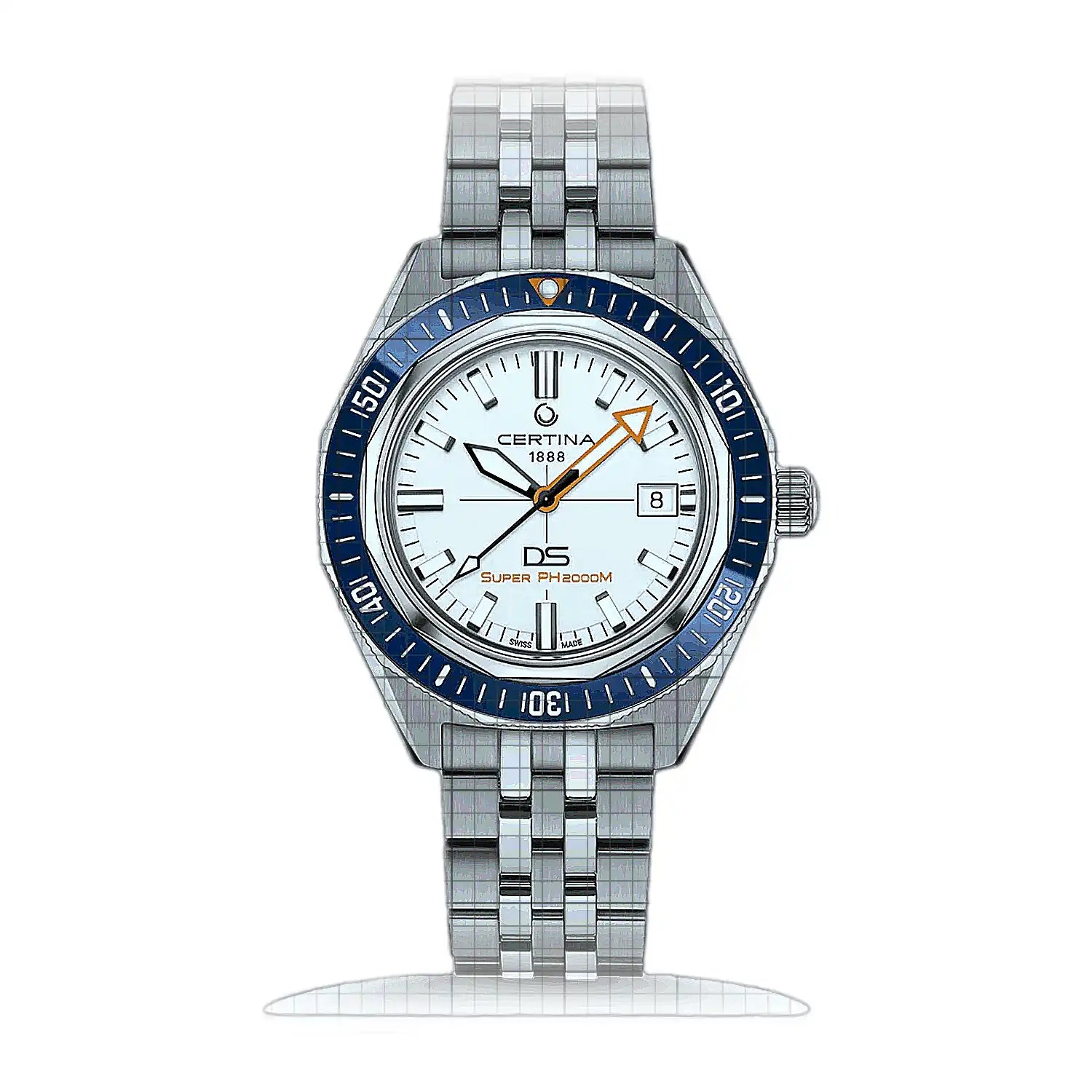Certina DS SUPER PH2000M C050.607.44.011.02 White Dial Titanium 43mm Watch