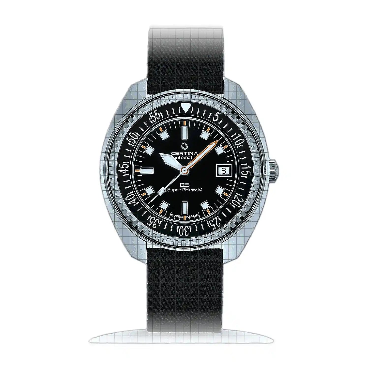 Certina DS Super PH 1000M C024.907.18.051.00 Black Dial Stainless steel 44mm Watch