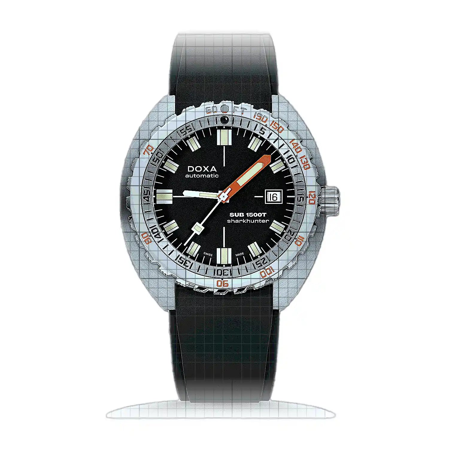 Doxa SUB 1500T Sharkhunter 883.10.101.20 Black Dial Stainless steel 45mm Watch