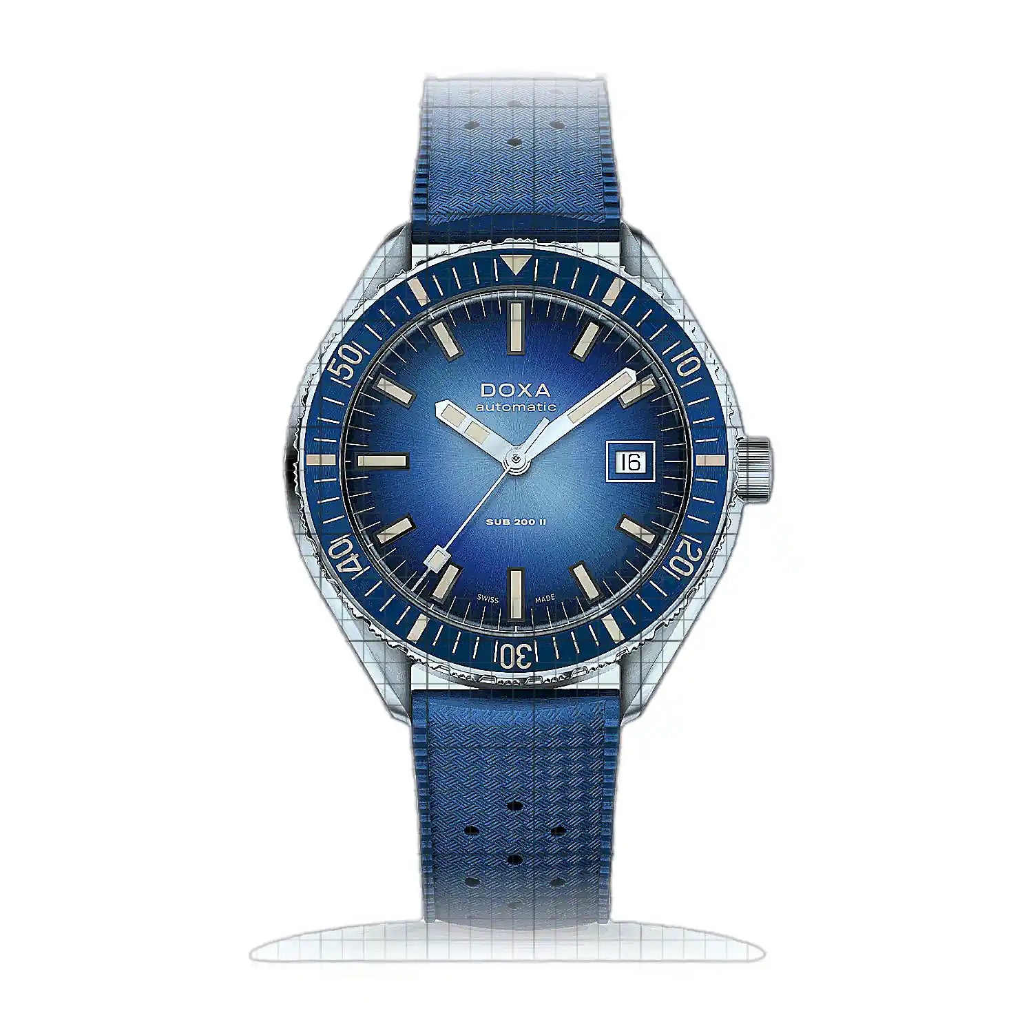 Doxa SUB 200 II Caribbean 795.10.201.32 Blue Dial Stainless steel 44mm Watch