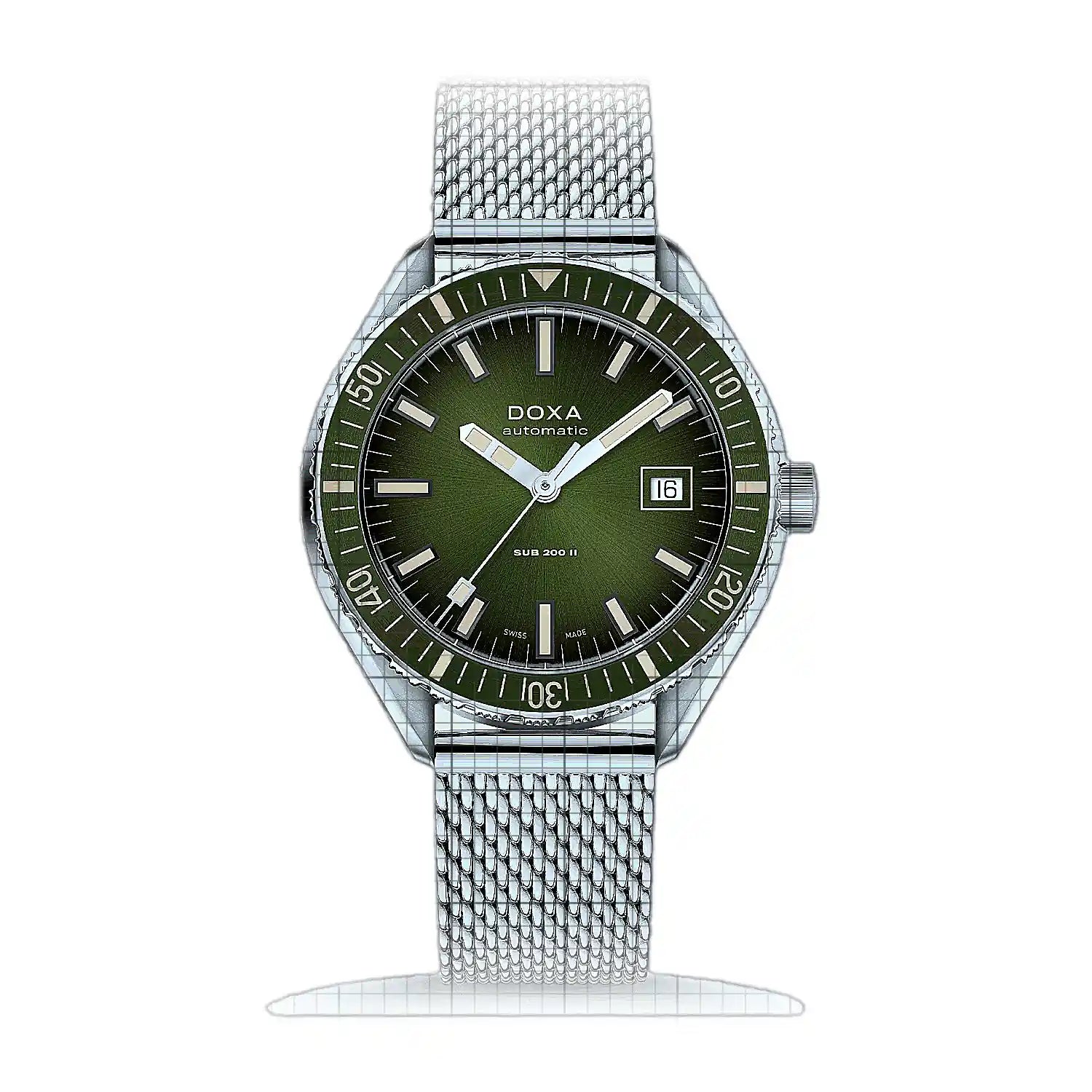 Doxa SUB 200 II Sea Emerald 795.10.131.10 Green Dial Stainless steel 44mm Watch