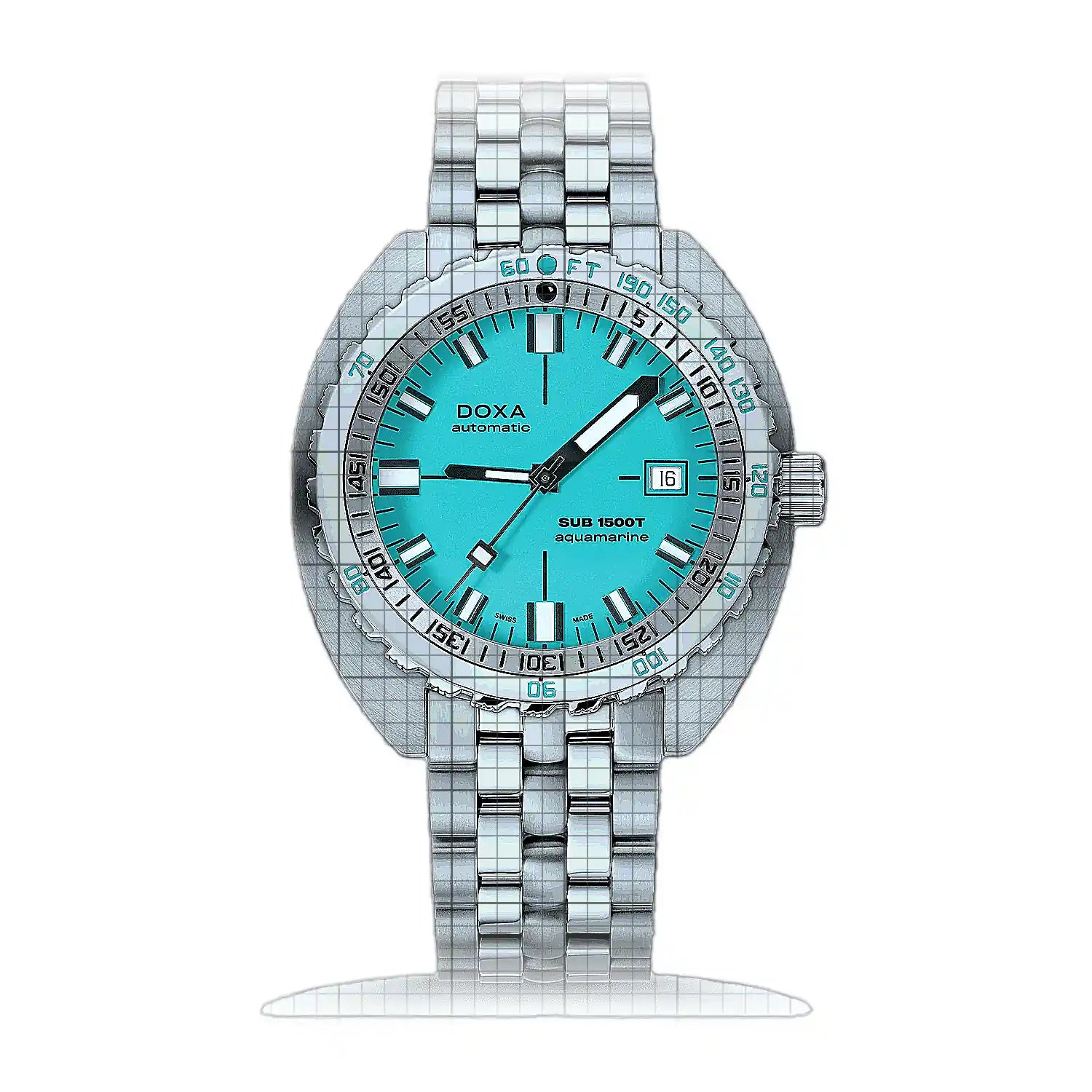 Doxa Sub 1500T Aquamarine 883.10.241.10 Aquamarine Dial Stainless steel 45mm Watch