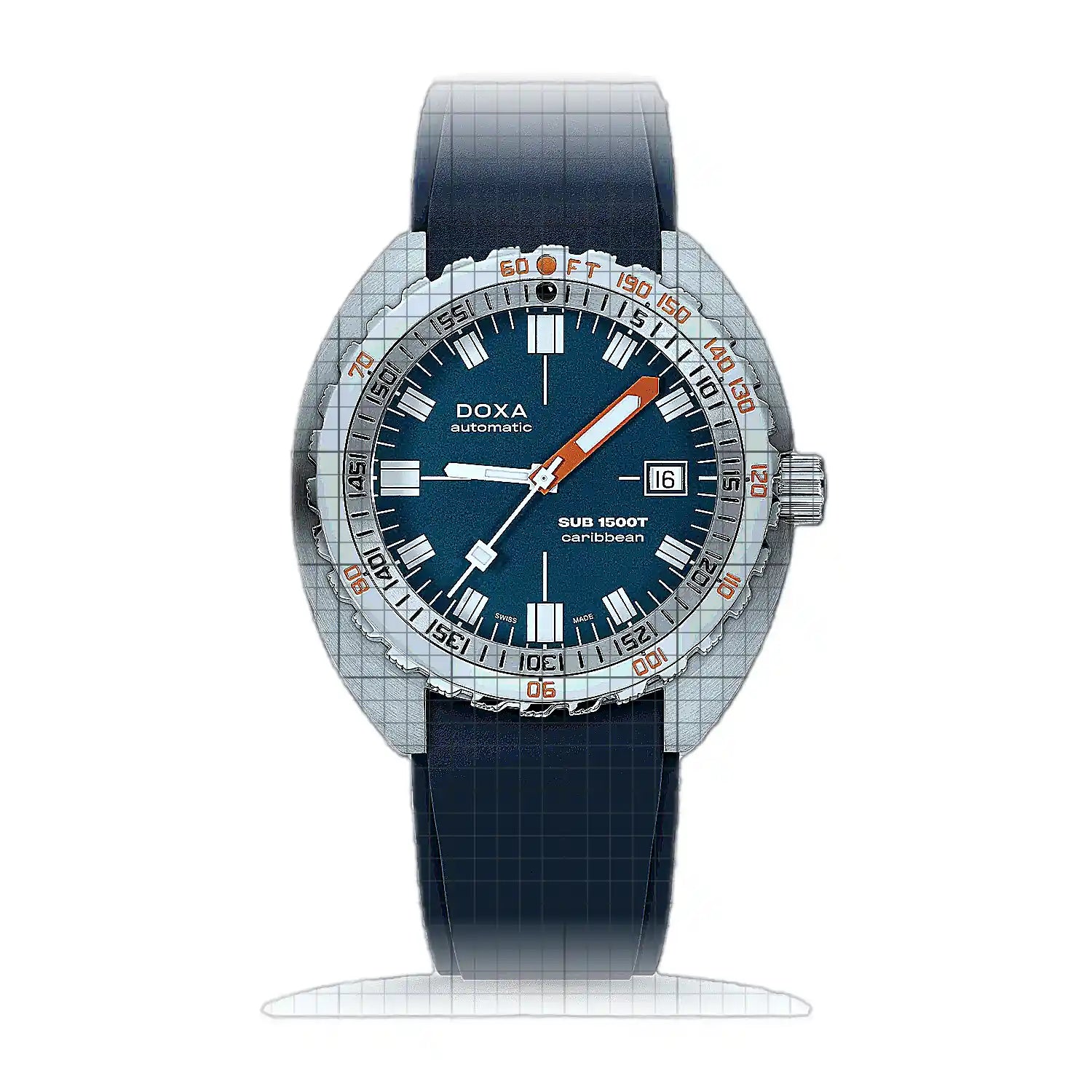 Doxa Sub 1500T Caribbean 883.10.201.32 Blue Dial Stainless steel 45mm Watch