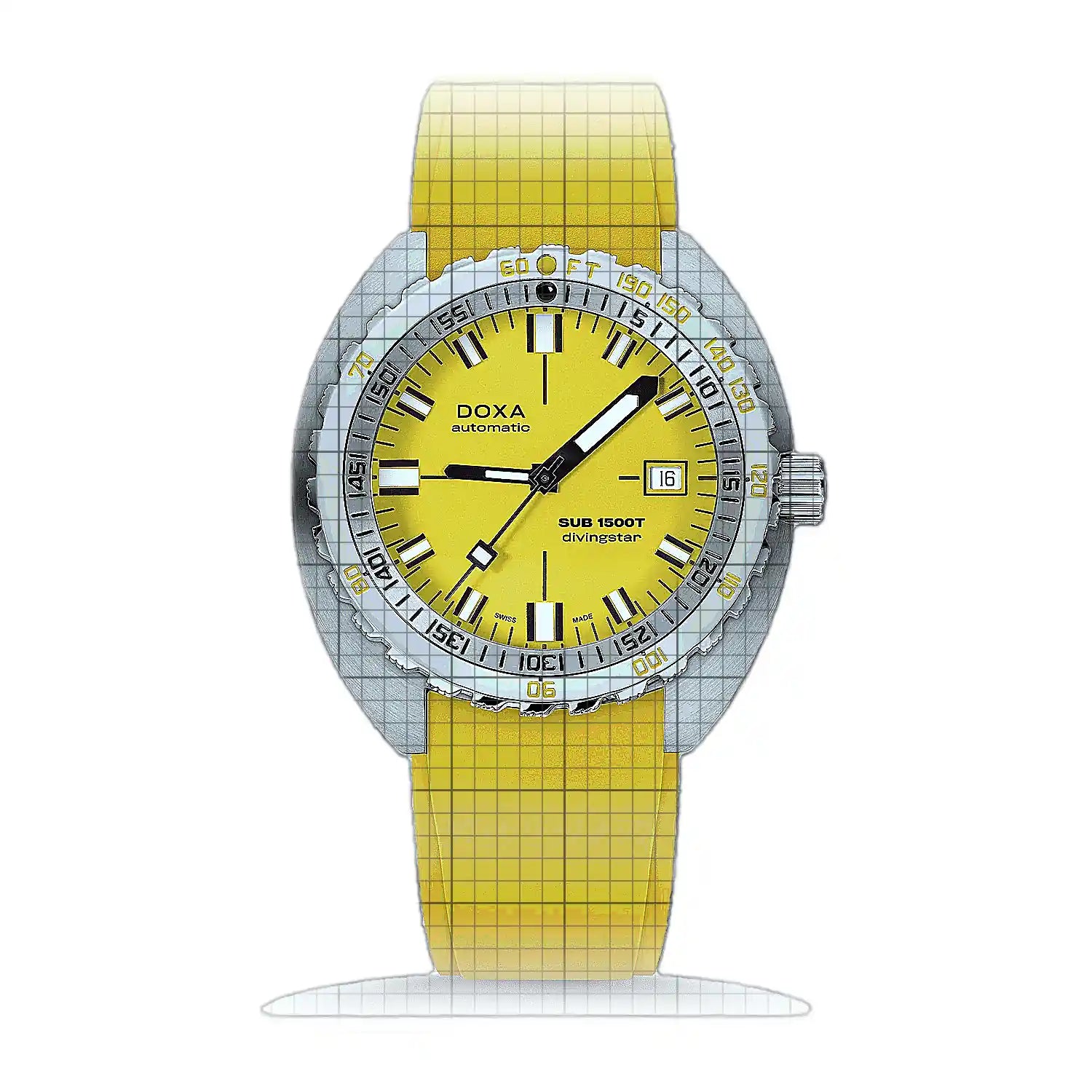 Doxa Sub 1500T Divingstar 883.10.361.31 Yellow Dial Stainless steel 45mm Watch