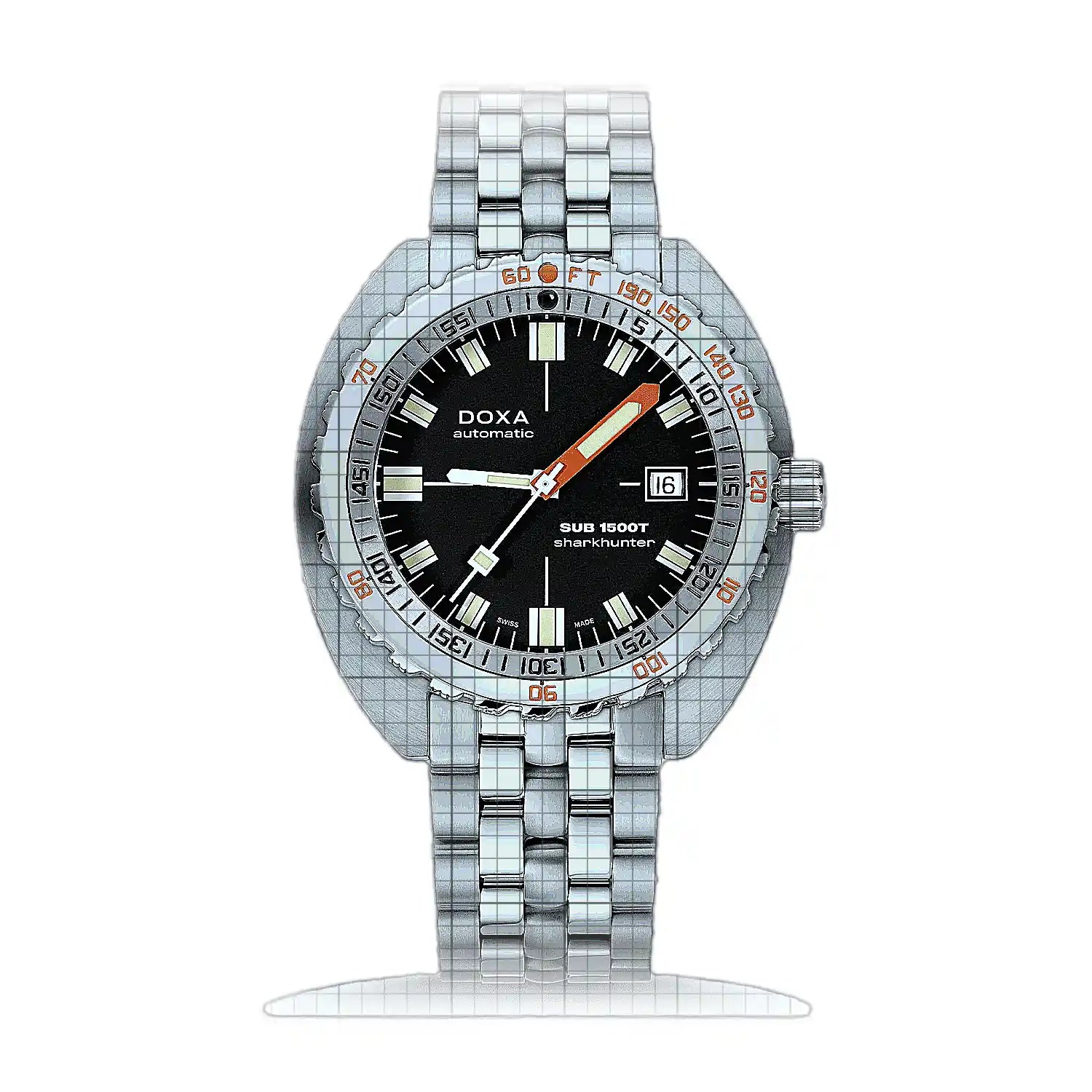 Doxa Sub 1500T Professional 883.10.101.10 Black Dial Stainless steel 45mm Watch
