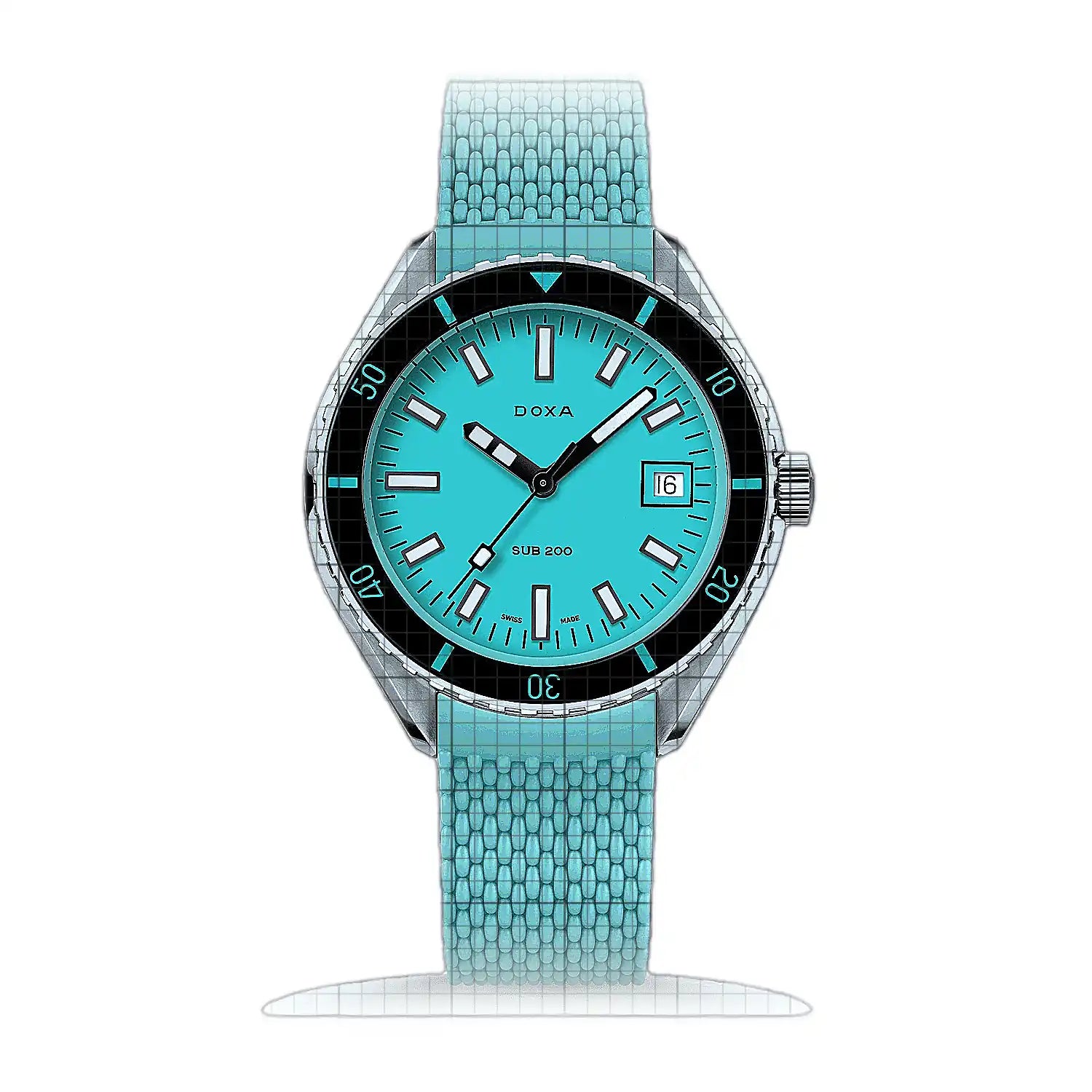 Doxa Sub 200 Aquamarine 799.10.241.25 Blue Dial Stainless steel 42mm Watch