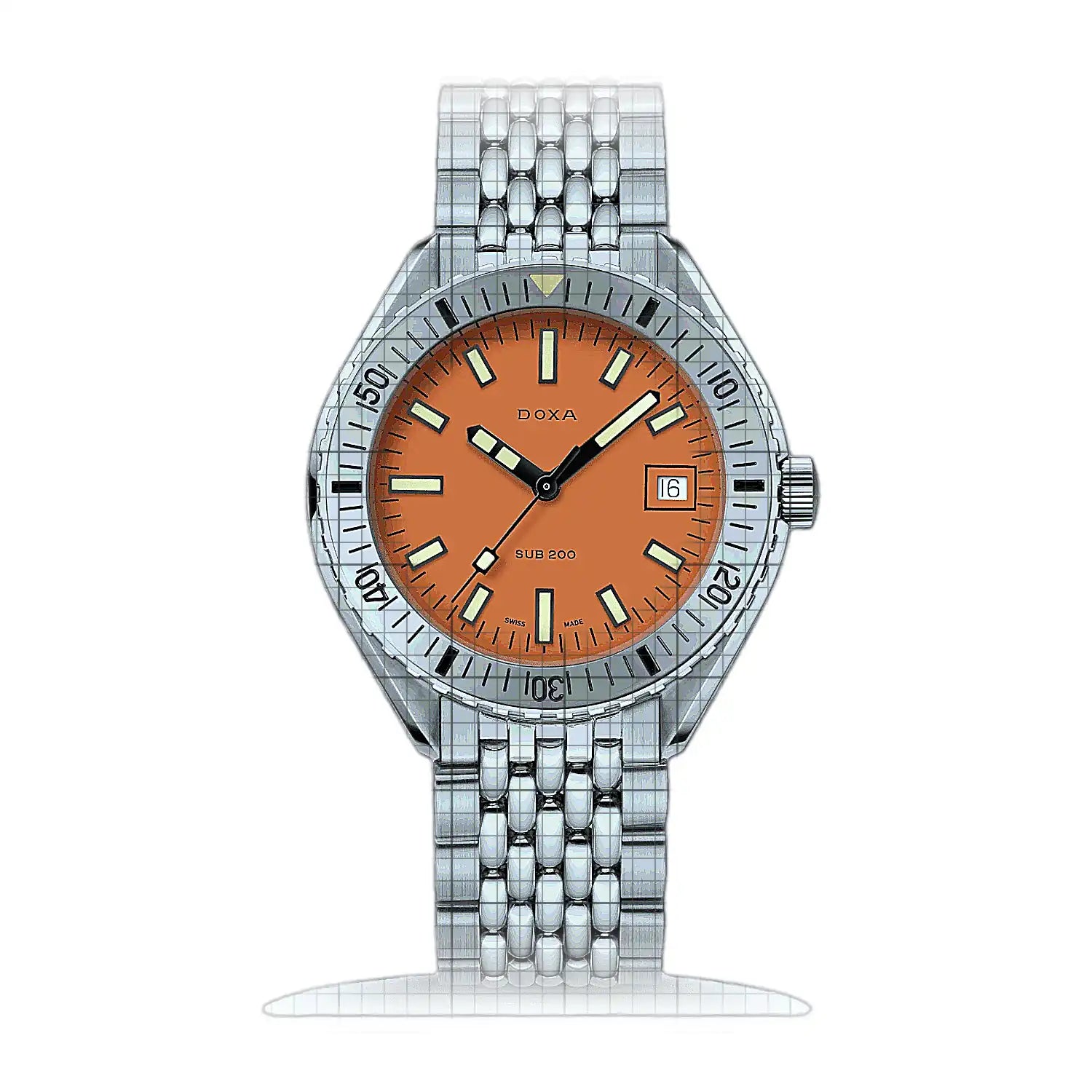 Doxa Sub 200 Professional 796.10.351.10 Orange Dial Stainless steel 42mm Watch