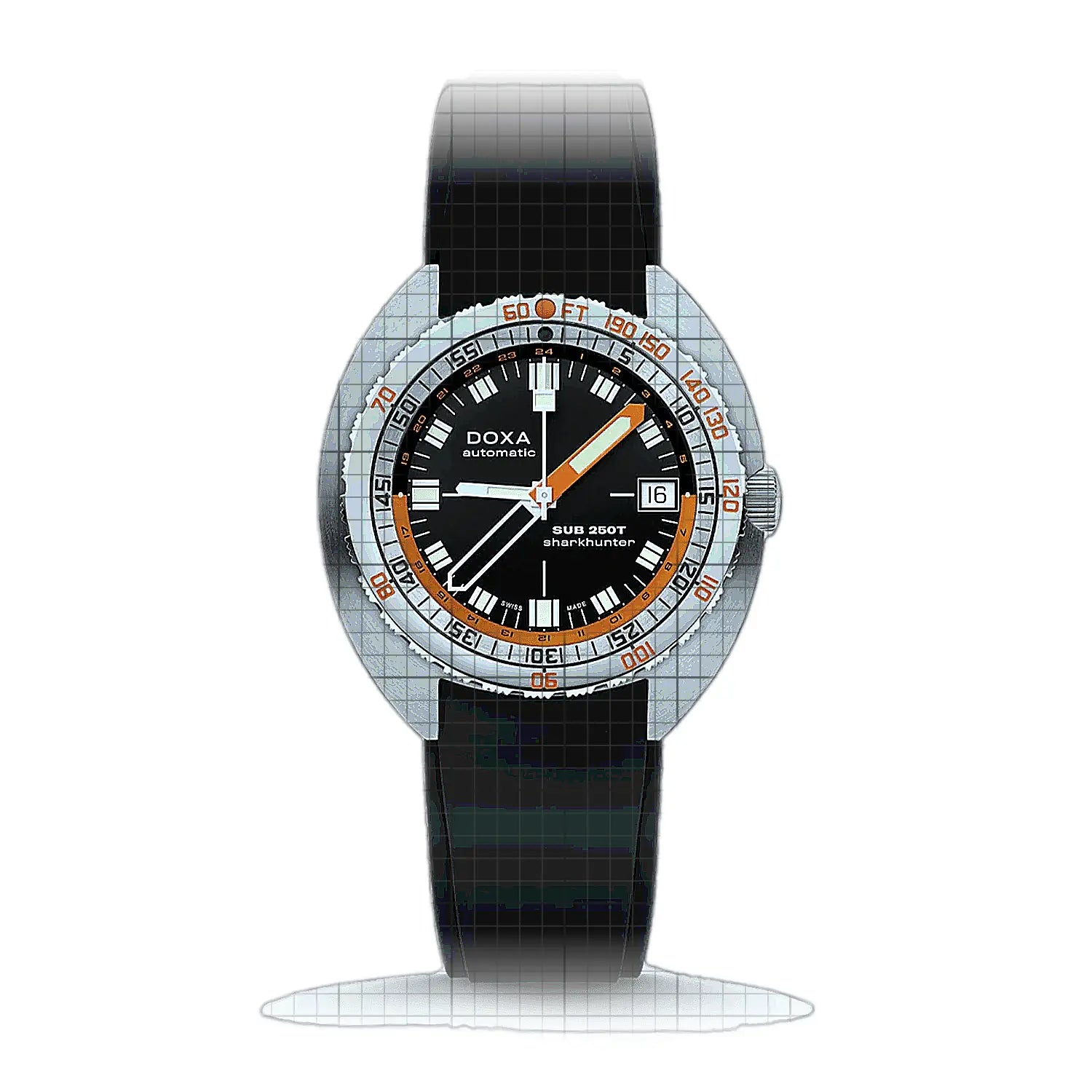 Doxa Sub 250T GMT Sharkhunter 855.10.101.20 Black Dial Stainless steel 40mm Watch