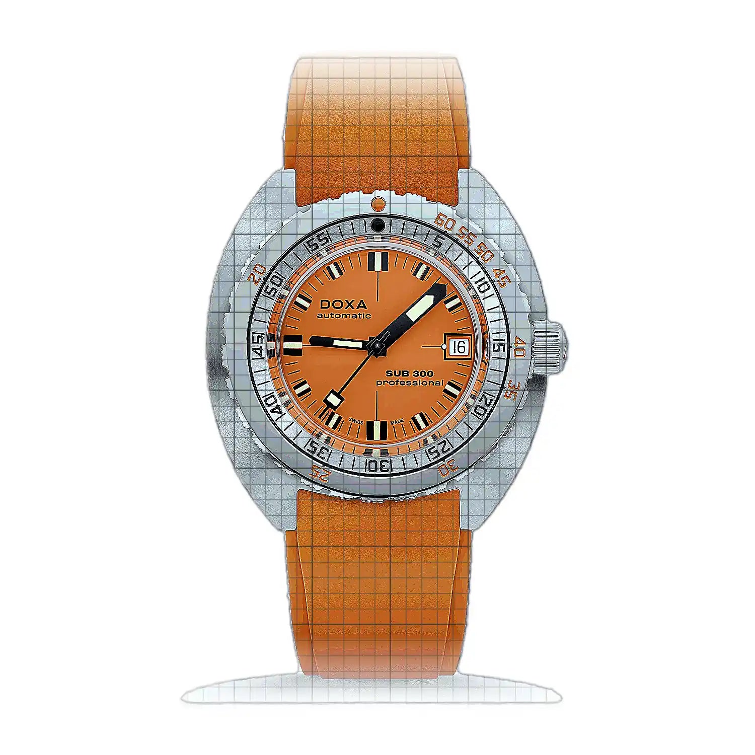 Doxa Sub 300 Professional 821.10.351.21 Orange Dial Stainless steel 42,5mm Watch
