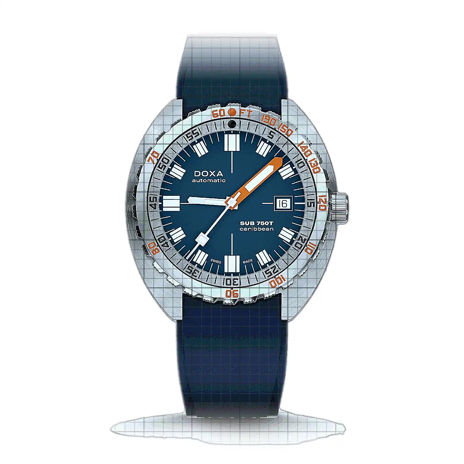 Doxa Sub 750T Caribbean 825.10.201.32 Blue Dial Stainless steel 45mm Watch