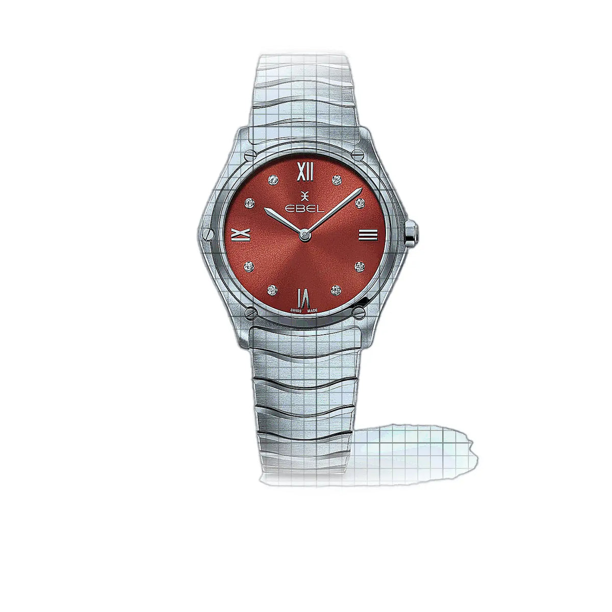 Ebel Sport Classic 1216601 Orange Dial Stainless steel 33mm Watch