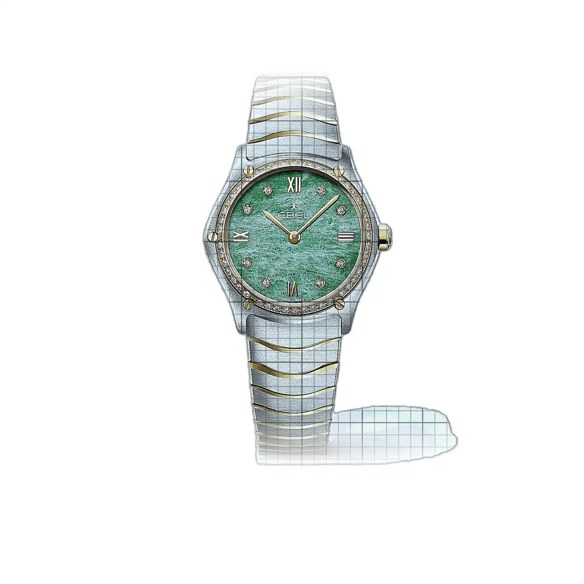 Ebel Sport Classic 1216644 Green Dial Stainless Steel, PVD coated 29mm Watch