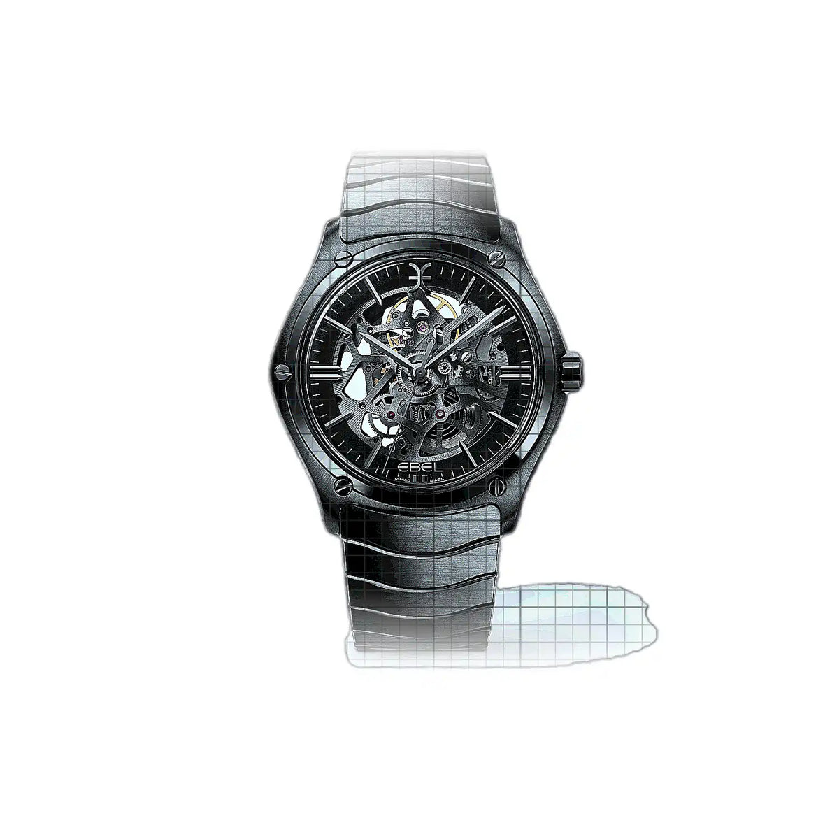 Ebel Sport Classic 1216659 Skelettzifferblatt, Edelstahl, PVD-beschichtet, 42 mm Uhr