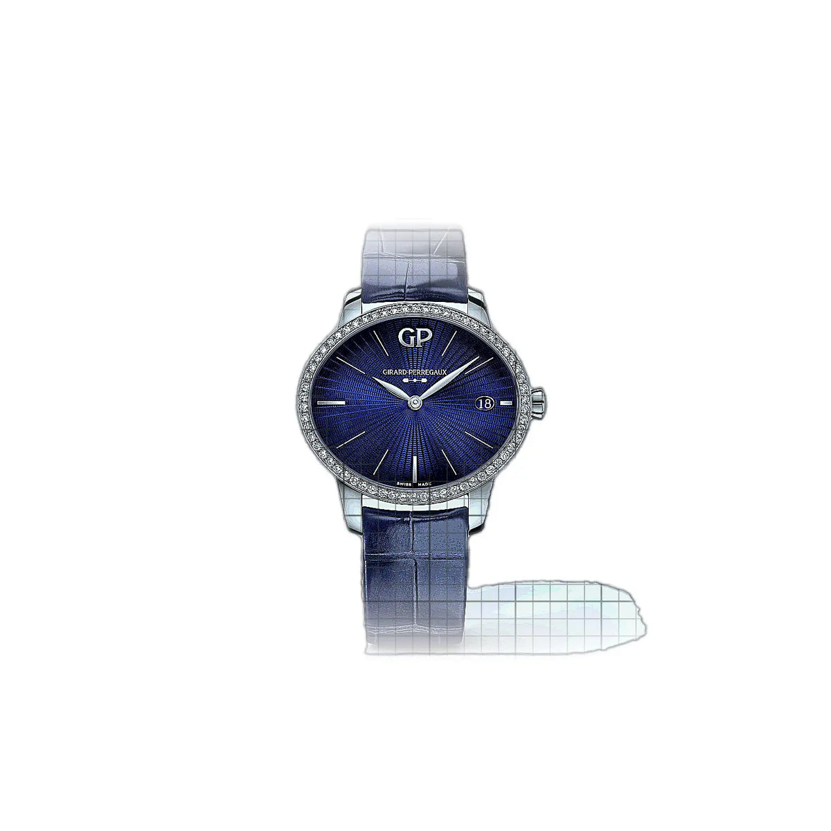Girard-Perregaux Cat’s Eye 80484D11A432-BK4A Horloge met blauwe wijzerplaat, roestvrij staal, 30 mm