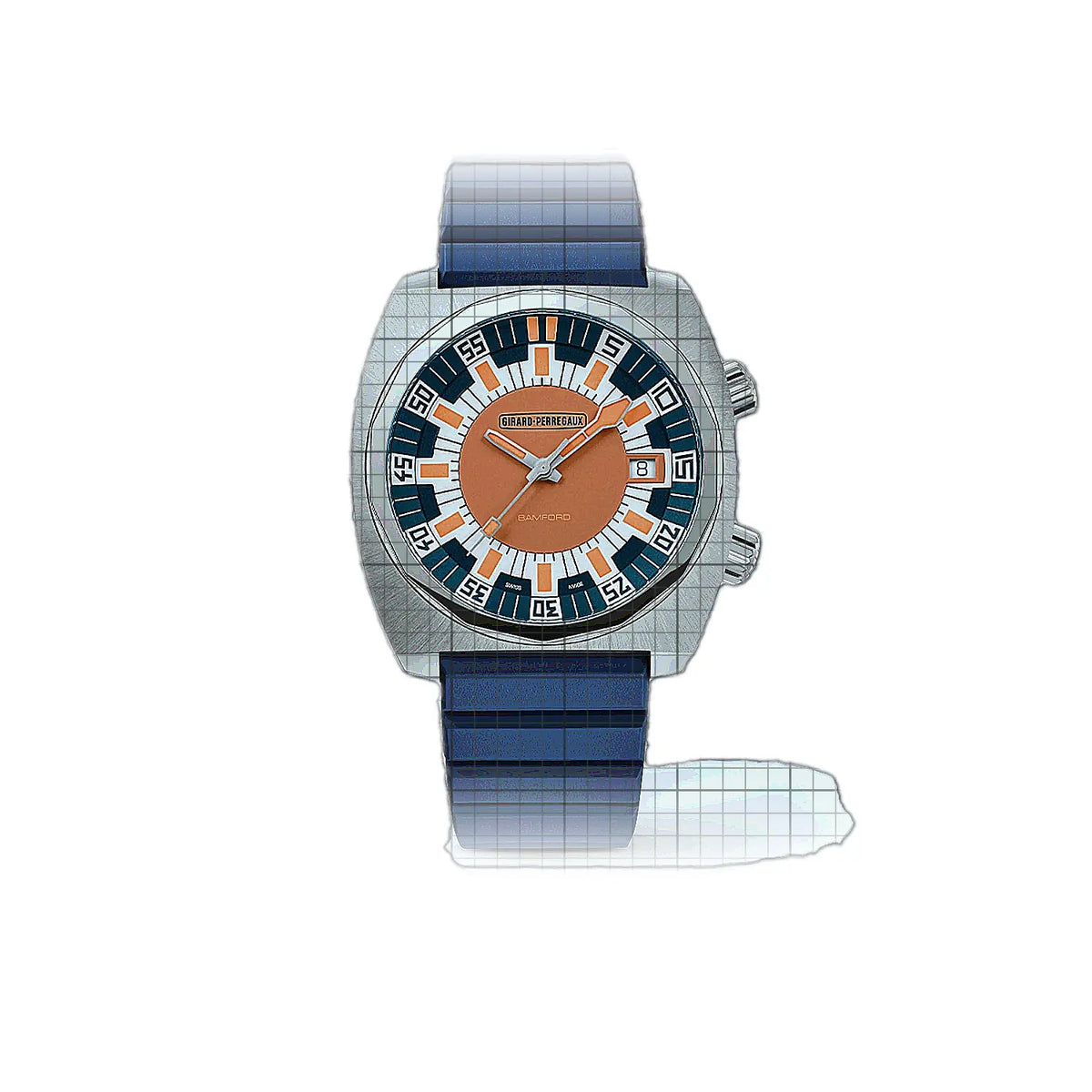 Girard-Perregaux Deep 39500-21-3266-6CX Orange Dial Titanium 38mm Watch