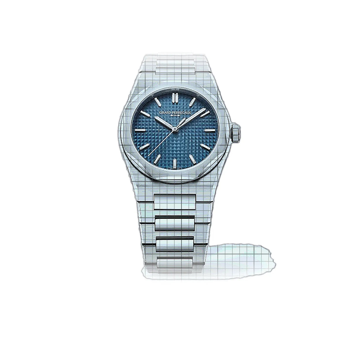 Girard-Perregaux Laureato 81008-11-3530-1CM Blaues Zifferblatt Edelstahl 39mm Uhr
