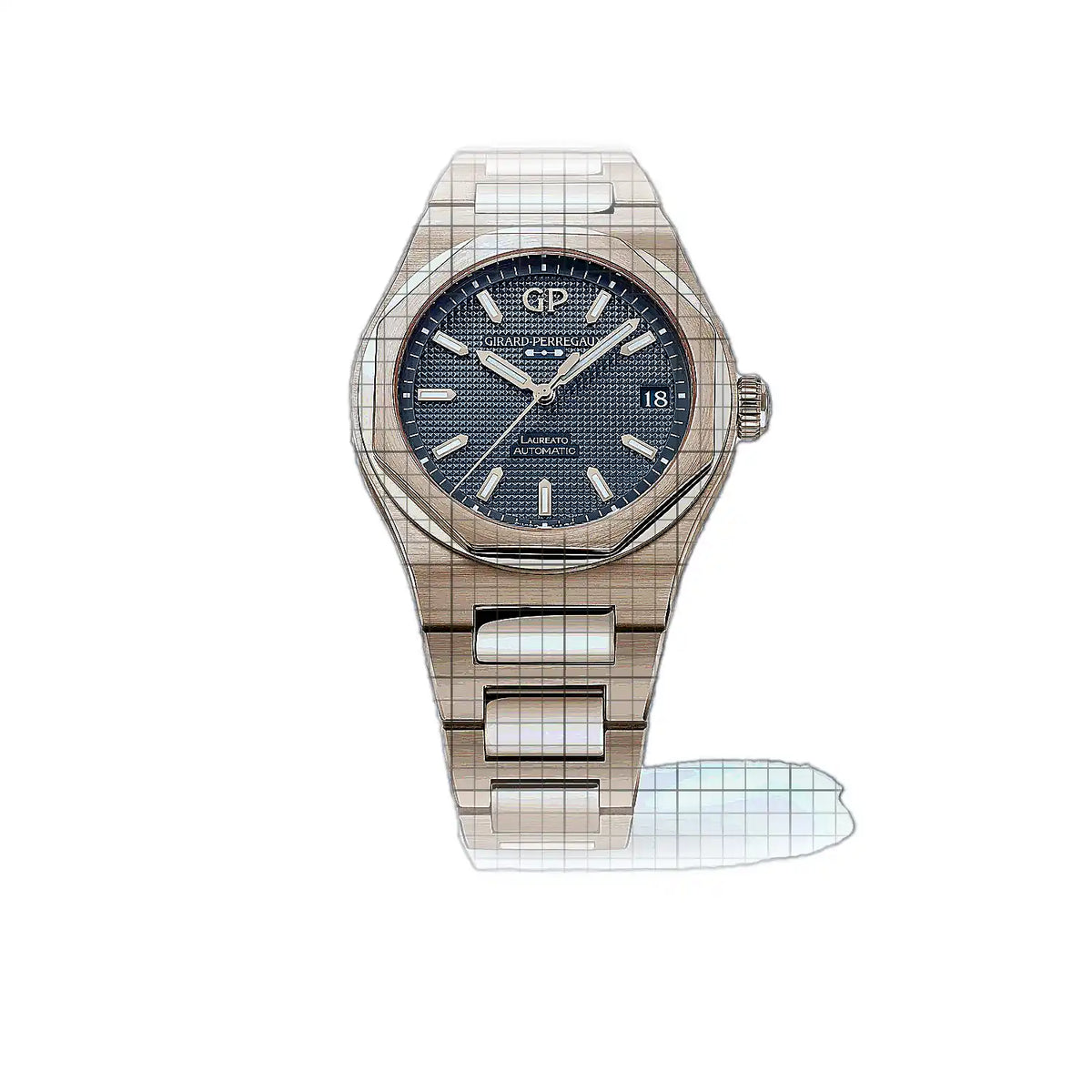 Girard-Perregaux Laureato 81010-52-436-52A mit blauem Zifferblatt Roségold 42 mm Uhr