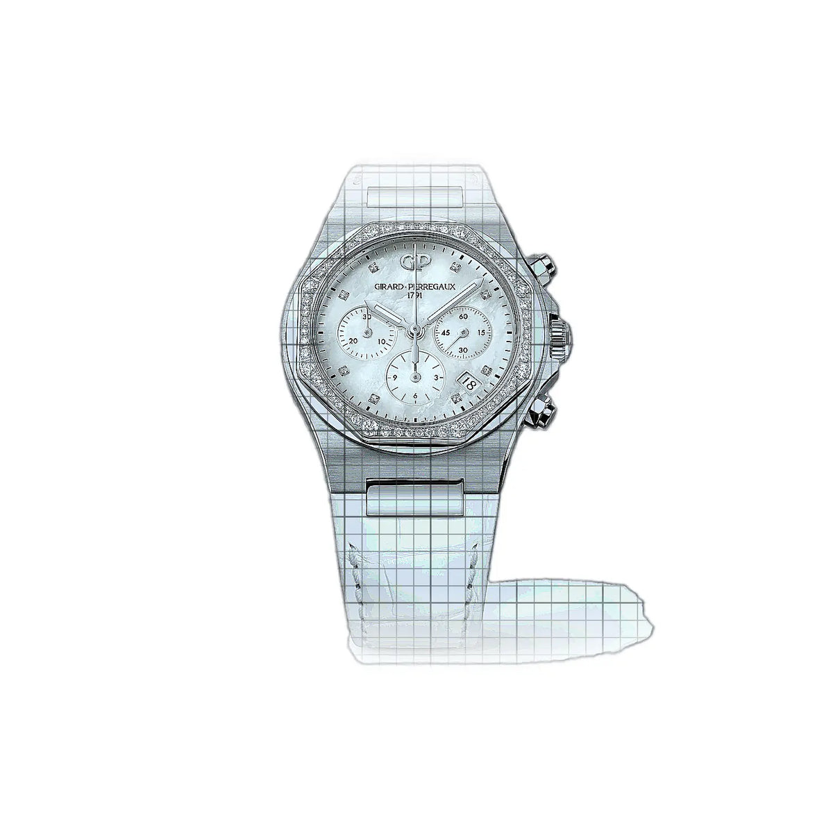 Girard-Perregaux Laureato 81040D11A771-BB7B Weiß Zifferblatt Edelstahl 38 mm Uhr
