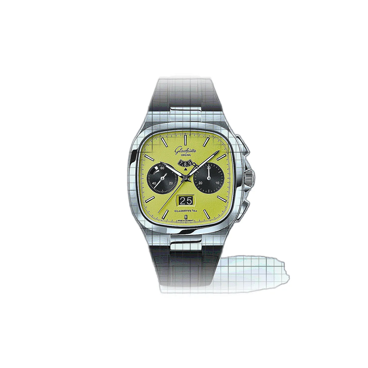 Glashütte Original Seventies 1-37-02-19-02-63 met groene wijzerplaat, roestvrij staal 40mm Horloge