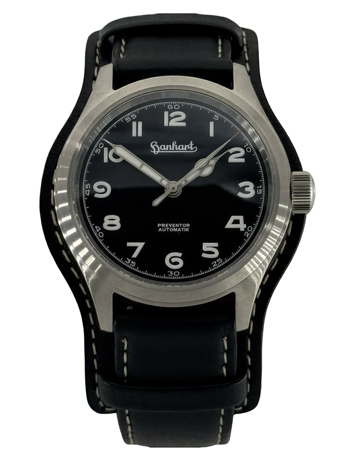 Hanhart Pioneer Preventor HD12 Automatik Schwarz 39 mm
