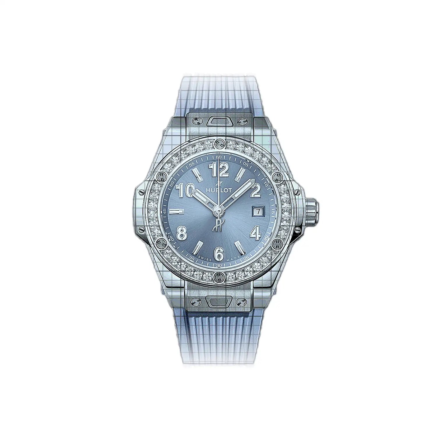 Hublot Big Bang One Click Steel Coal Blue Diamonds 33 mm 485SX717BRX1204