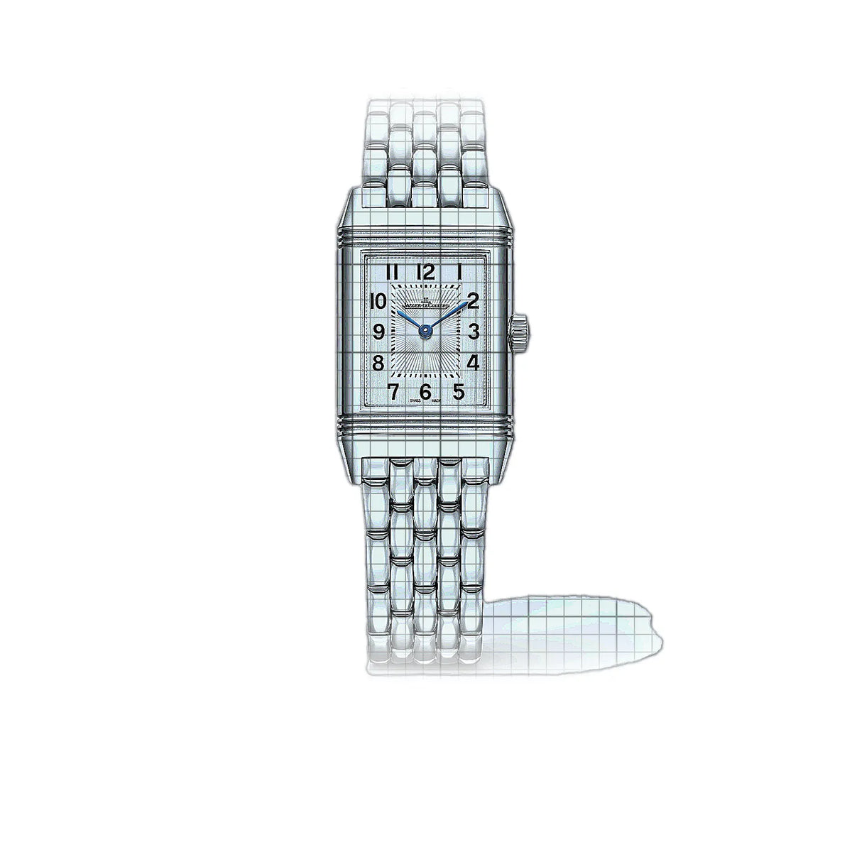 Montre Jaeger-LeCoultre Reverso 2608140, cadran argenté, acier inoxydable, 36 mm
